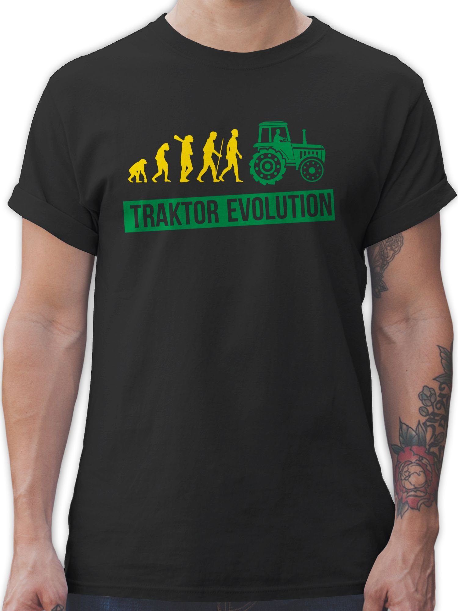Shirtracer T-Shirt Traktor Evolution Traktor 1 Schwarz
