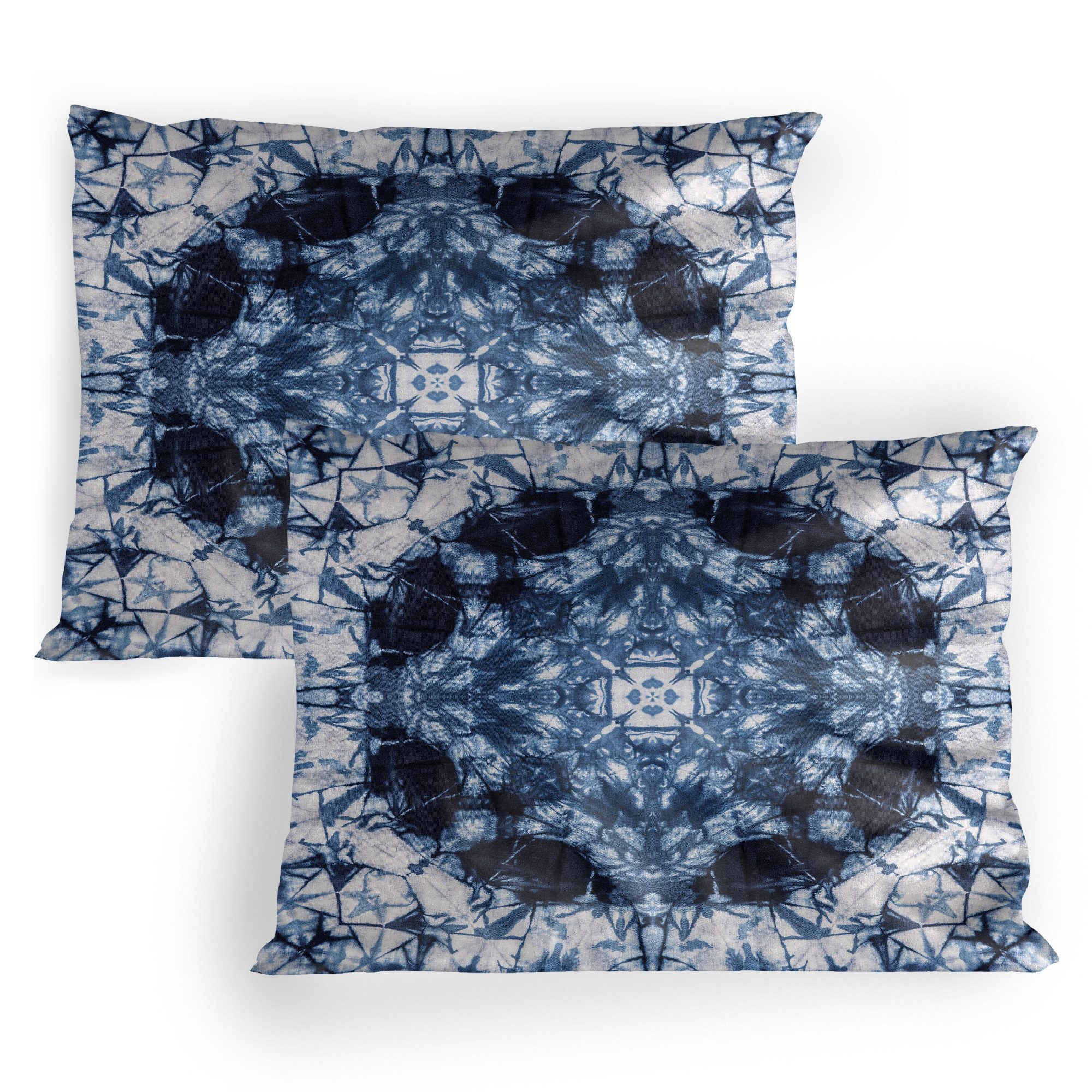 Kissenbezüge Dekorativer Standard Gedruckter Kissenbezug, Abakuhaus (2 Stück), Indigo Paisley Tie Dye Art Hippie