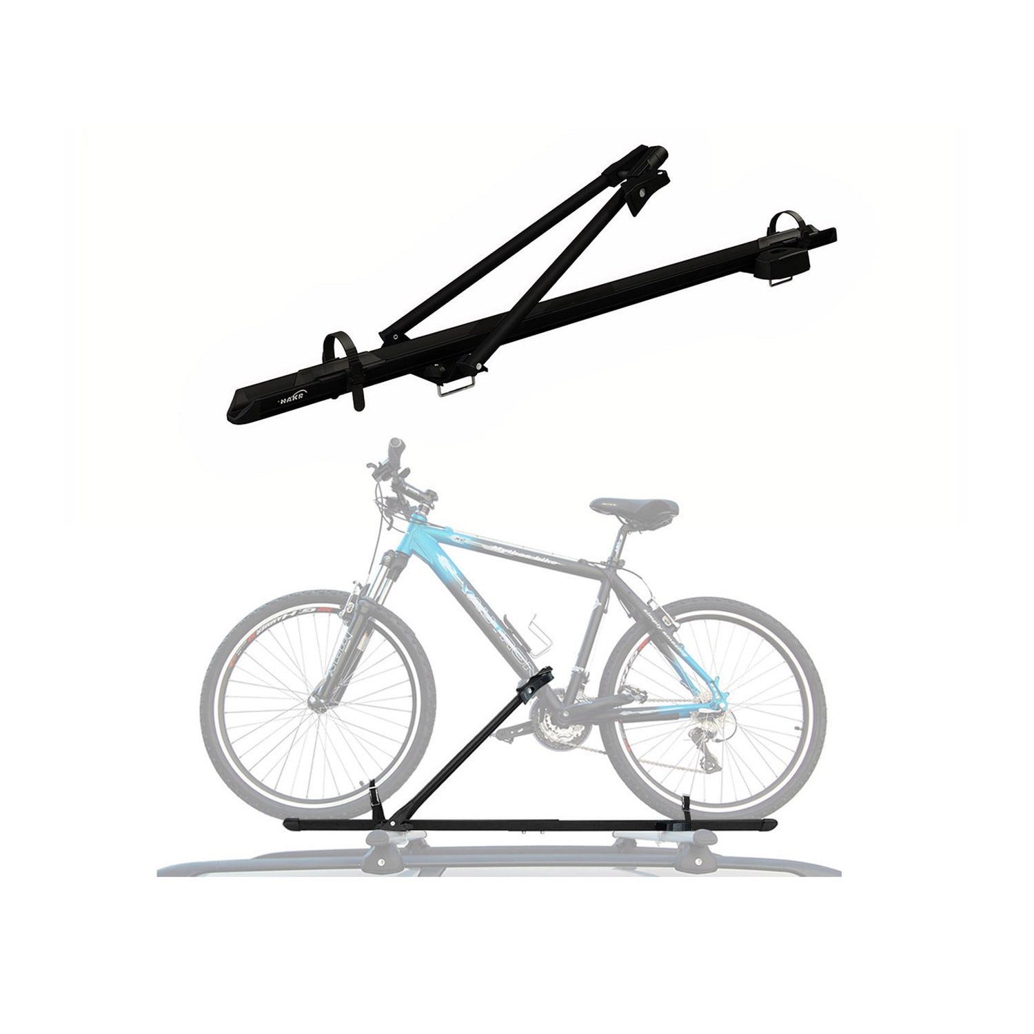 Dachfahrradträger Dachfahrradträger bis 17kg Aluminium Schwarz Fahrradhalter