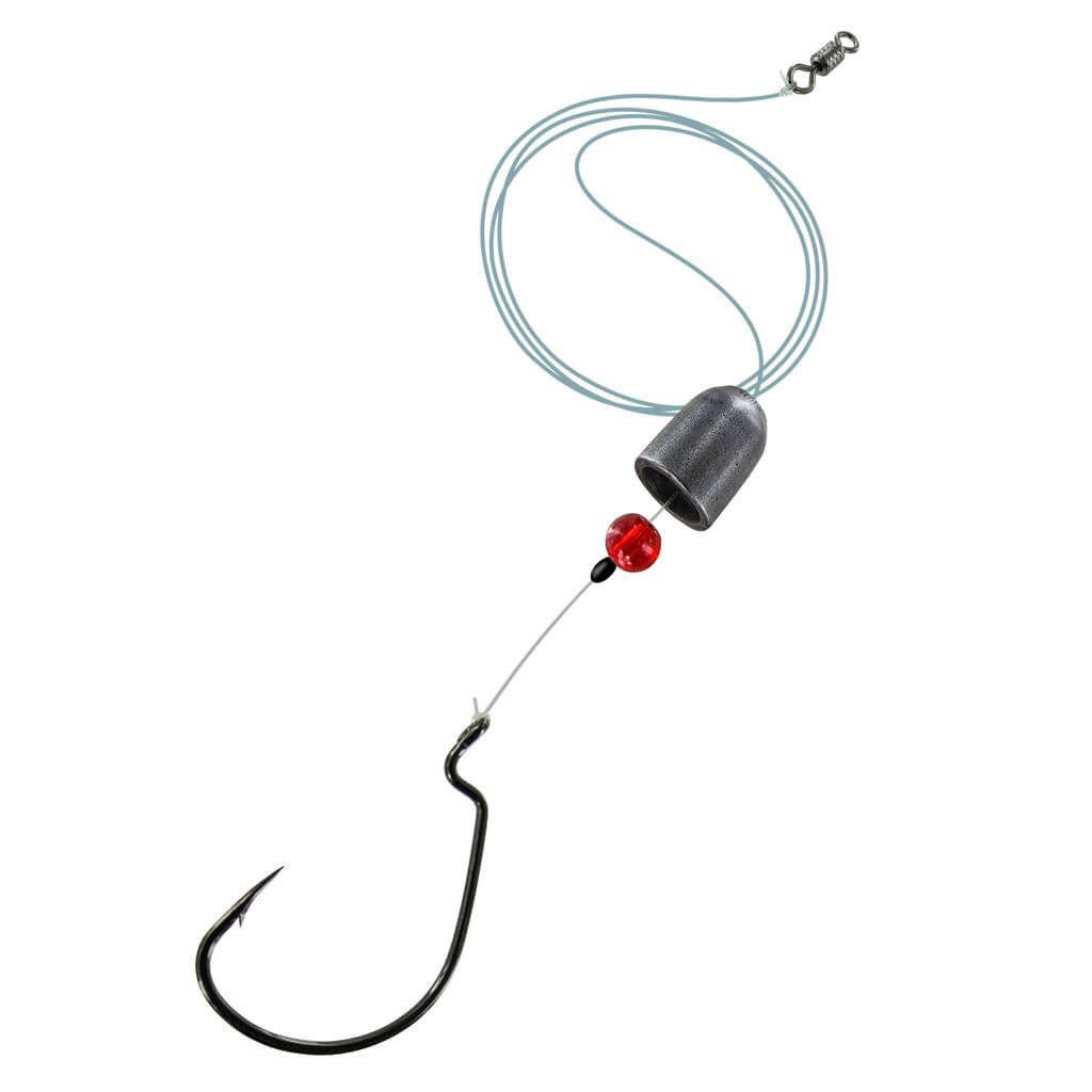 Offset-Haken Jenzi Fluorocarbon Texas Rig mit Offset Haken und Gewicht