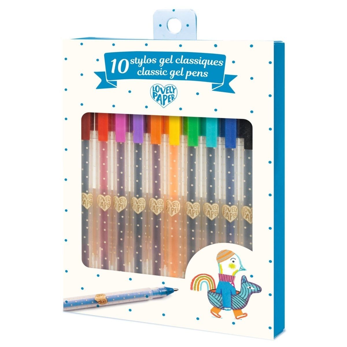 DJECO Gelschreiber 10 Klassische Gelstifte bunte Gelschreiber mit Etui