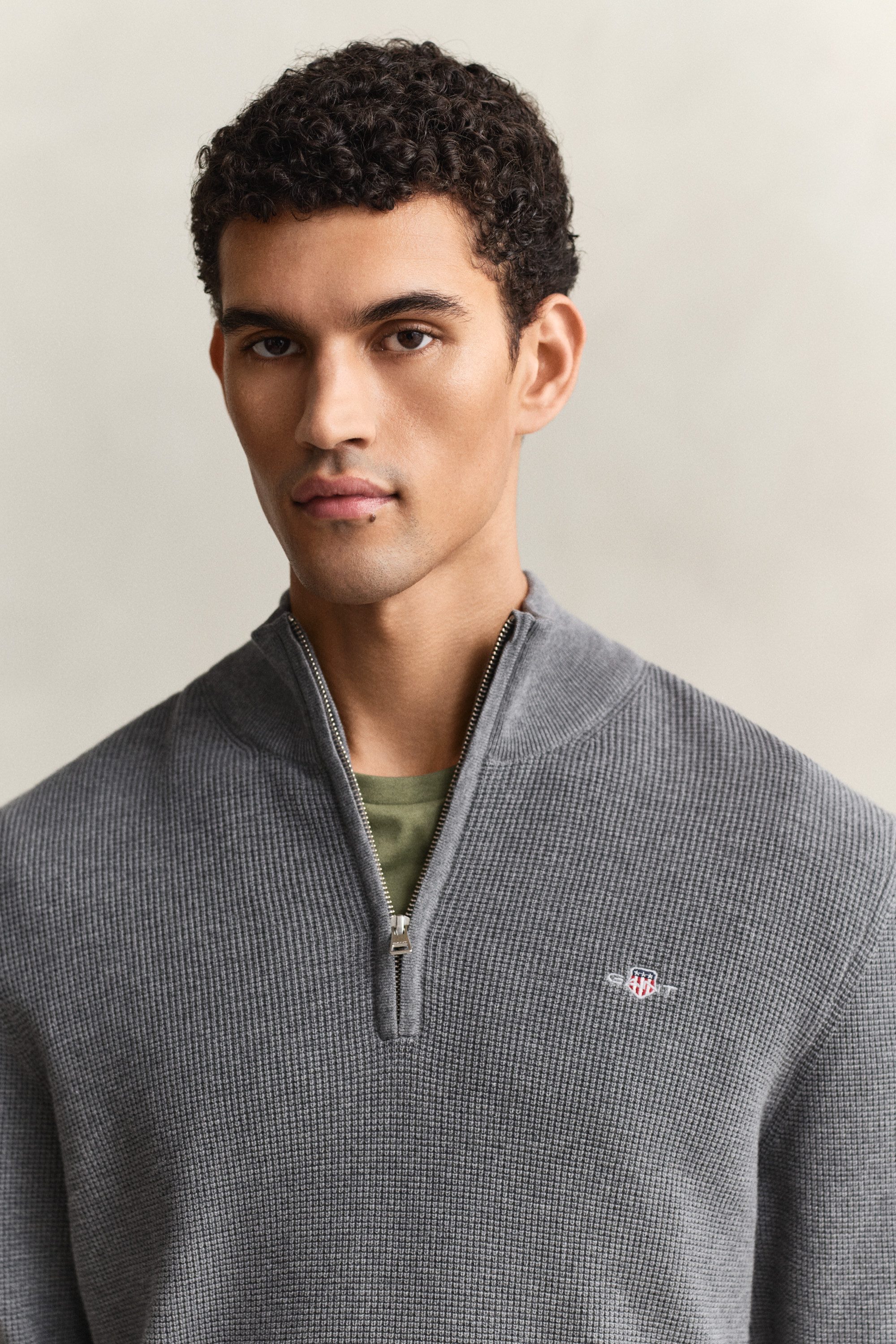 Gant Troyer MICRO TEXTURED COTTON HALF ZIP Regular fit mit Troyerkragen