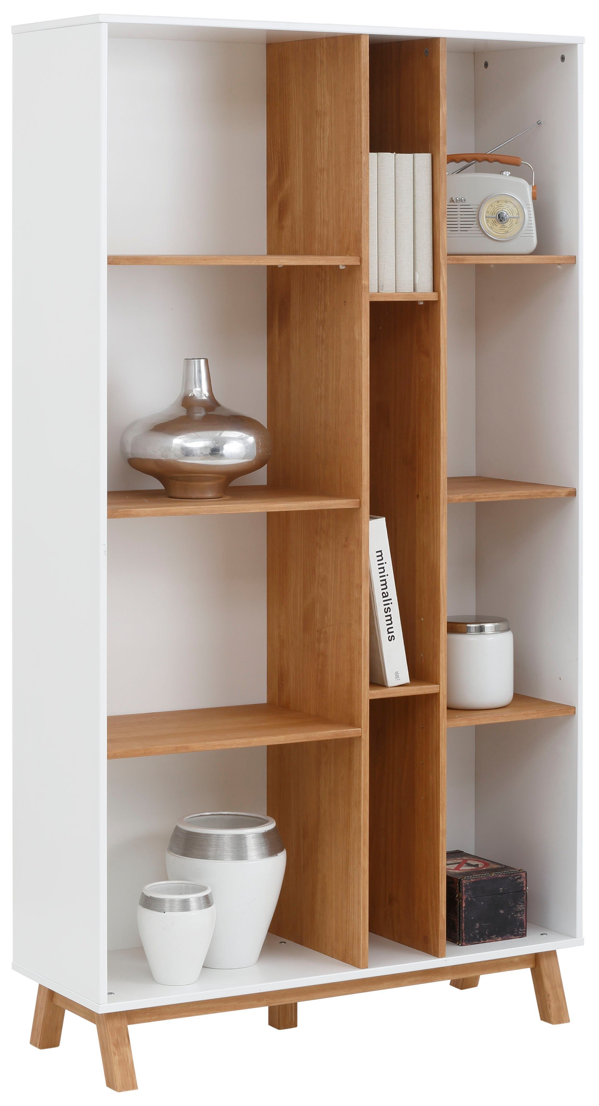 Home affaire Bücherregal »Saillon«, aus massivem Kiefernholz, mit vielen Stauraummöglichkeiten, Breite 100 cm-kaufen