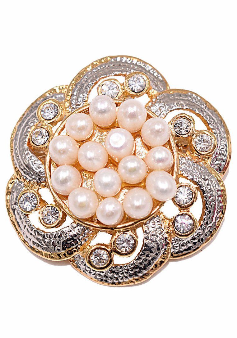 Brosche Schmuck Geschenk Ansteckschmuck Blume Glitzersteine