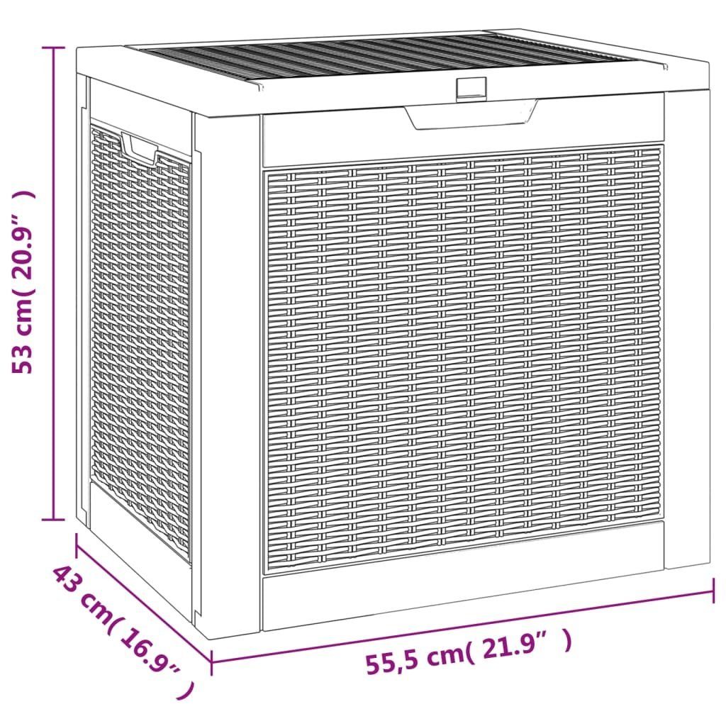 Gartenbox Schwarz Polypropylen vidaXL cm 55,5x43x53 Gartenbox