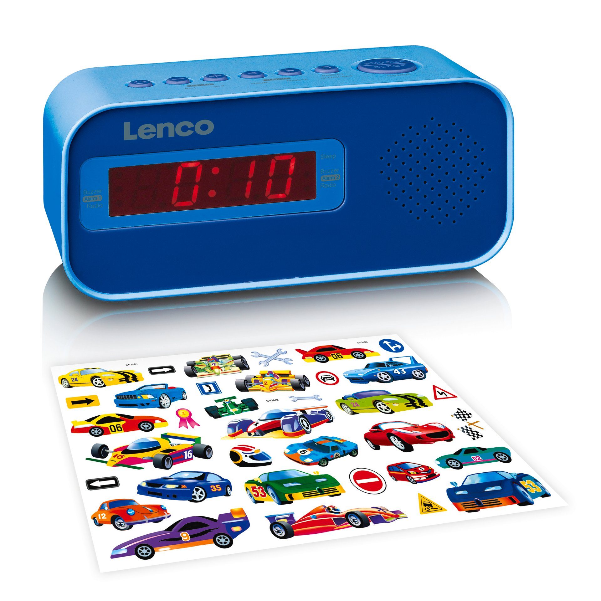 Blau Lenco CR-205 (FM-Tuner) Uhrenradio