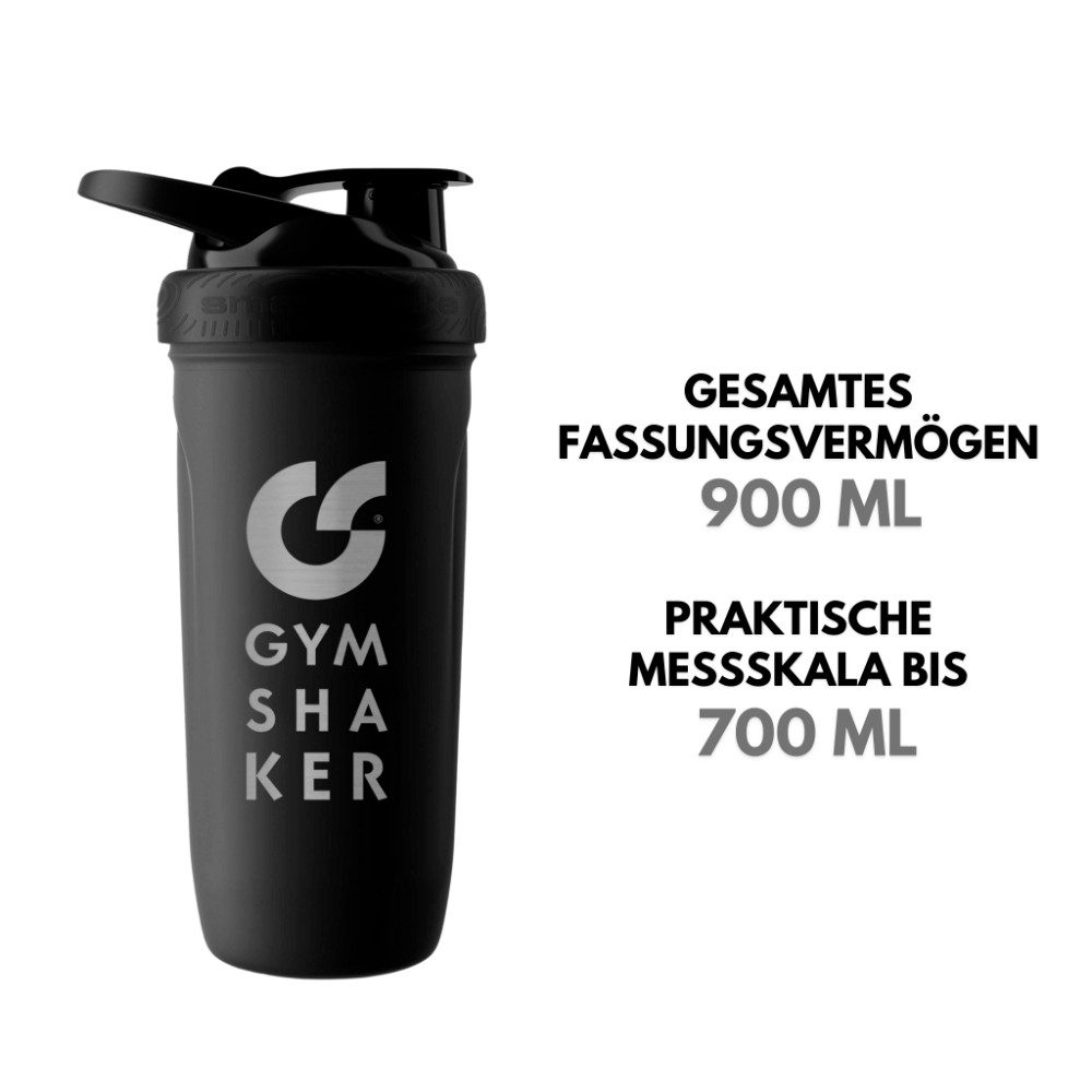 GYMSHAKER Protein Shaker Edelstahl 2er Pack Trinkflasche für Fitness, Sport & Bodybuilding, (2-tlg)
