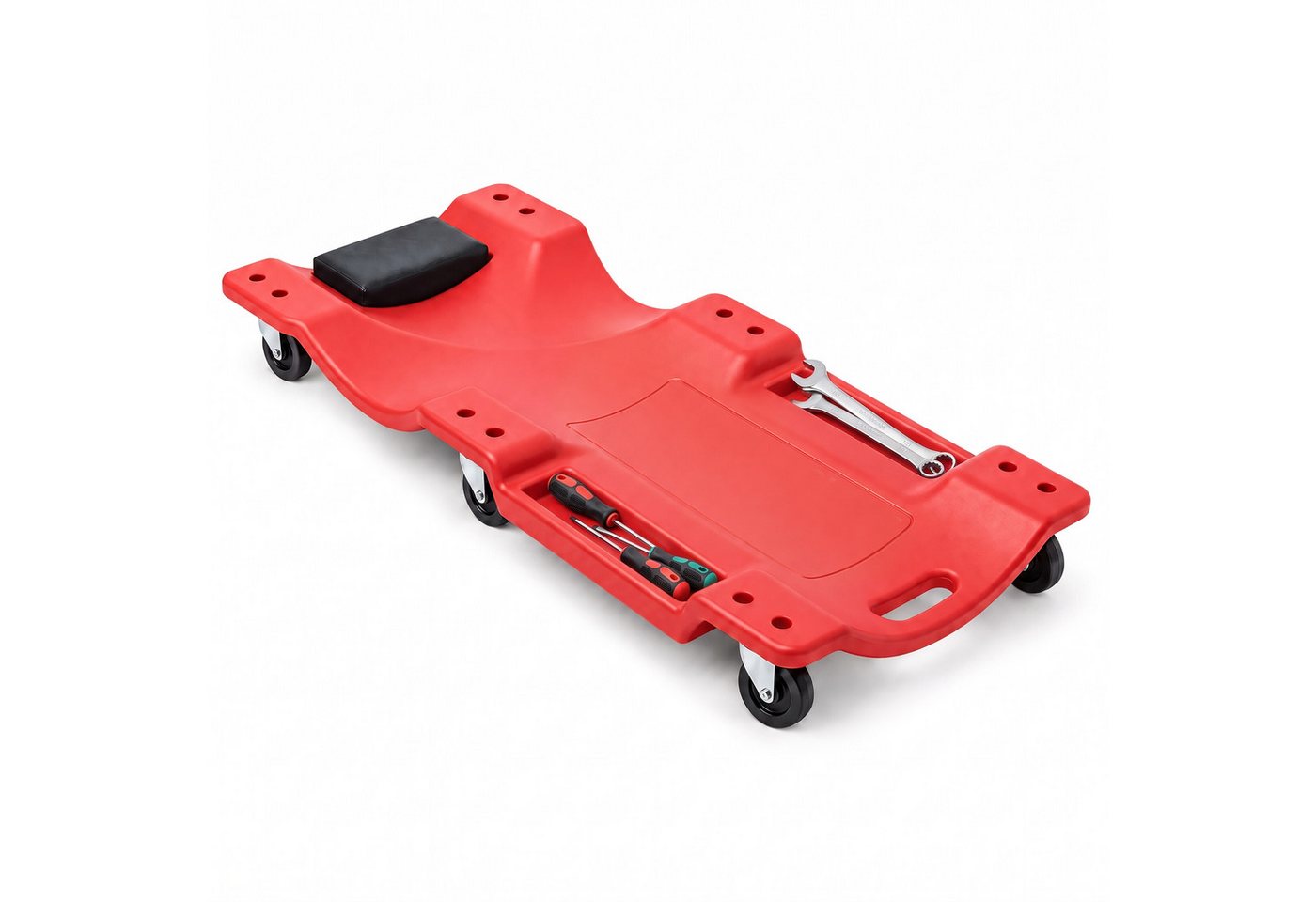 relaxdays Rollbrett Werkstatt 150kg, rot