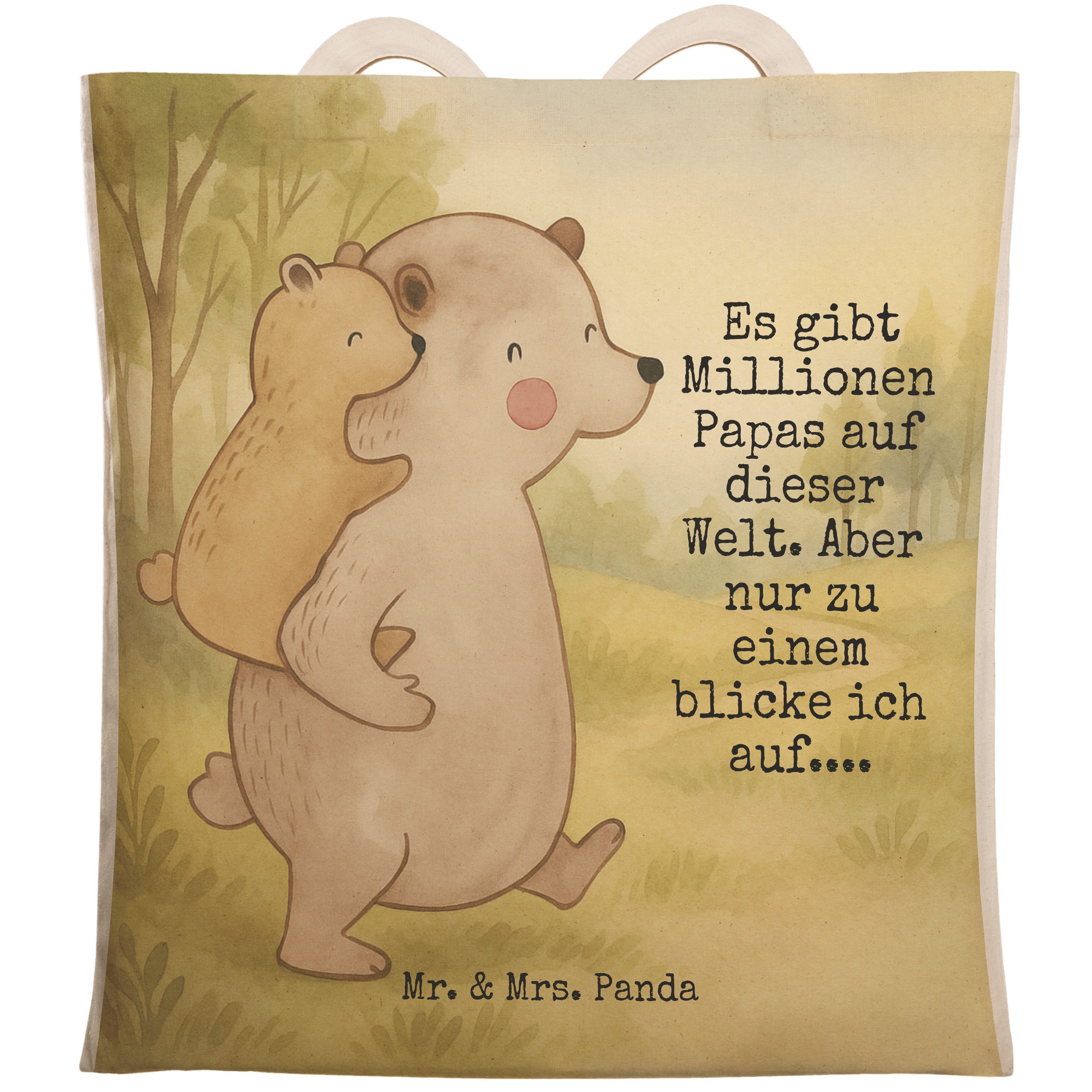 Tragetasche Papa Bär Design, Beutel, Weiß, Sohn, Vatertag, Geschenk, einkaufsshop