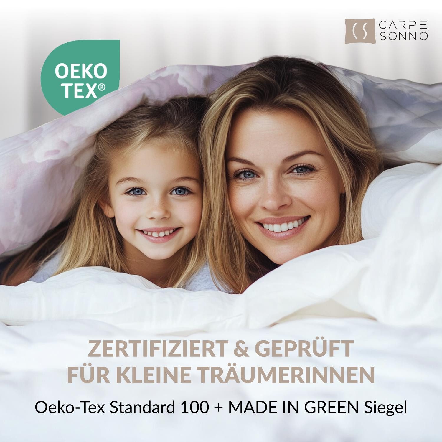 Carpe Sonno Kinderbettwäsche 135 x 200 Mädchen Einhorn Kinder Bettwäsche Pferd Lila Rosa Baumwolle, Renforcé, 2 teilig, OEKO-TEX Bettbezug 135x200 mit Reißverschluss - Unicorn