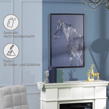 HOMCOM Wandbild mit Pferdemotiv, UV-Druck, Prägetechnik, Pferd (Set, 1 St), Höhe: 63cm