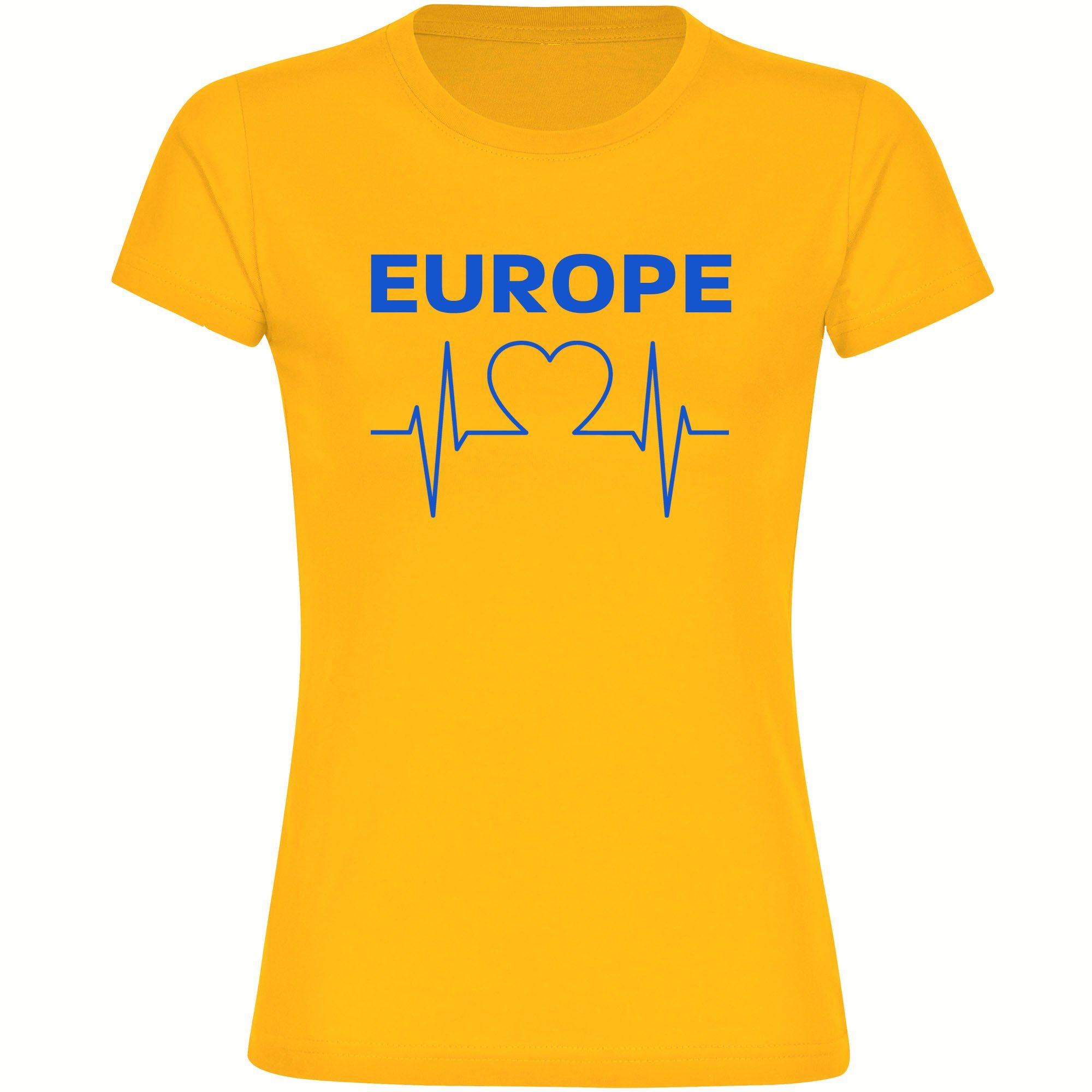 multifanshop T-Shirt Damen Europe - Herzschlag - Frauen