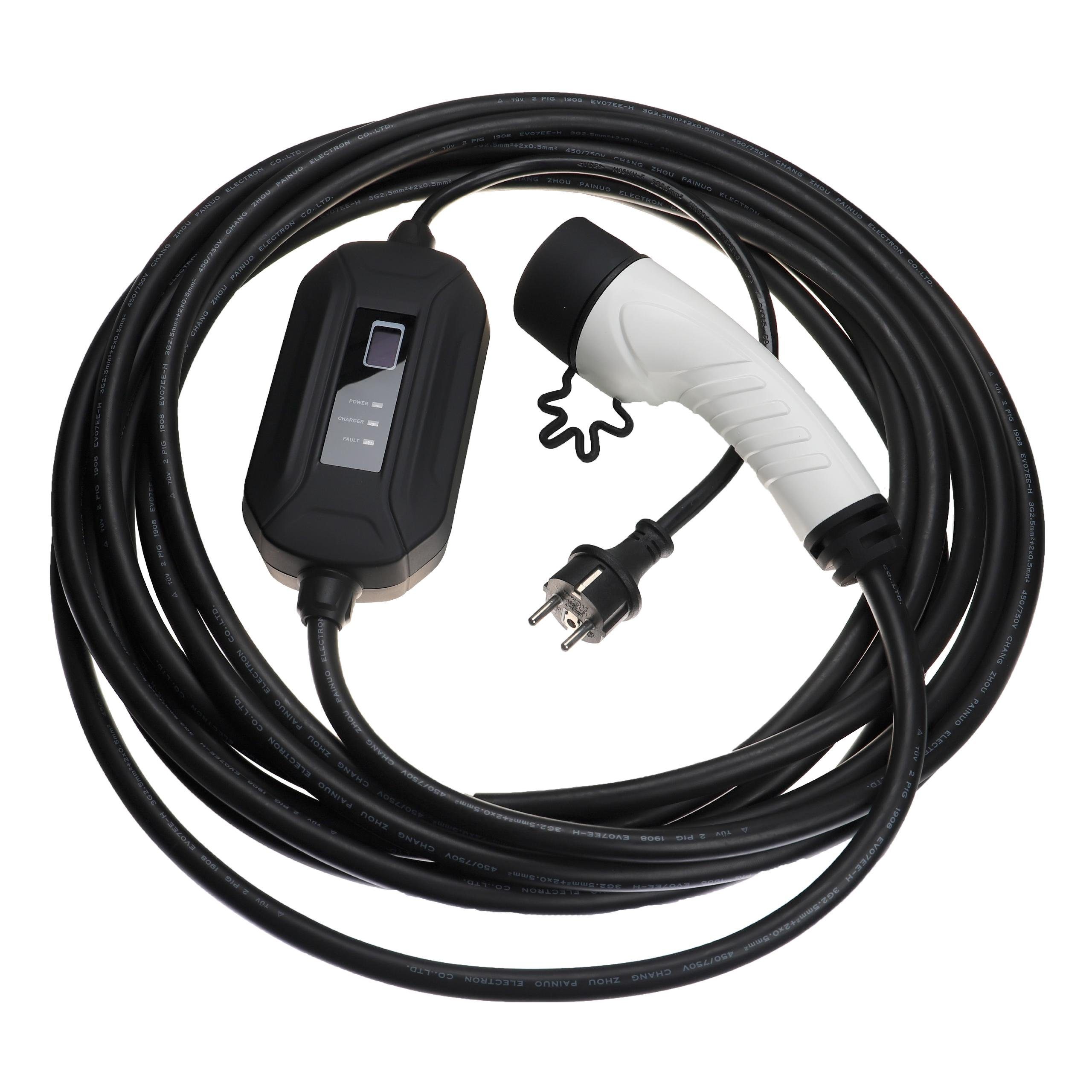 vhbw passend für Fiat 500 Electric Elektroauto / Plug-in-Hybrid Elektro-Kabel