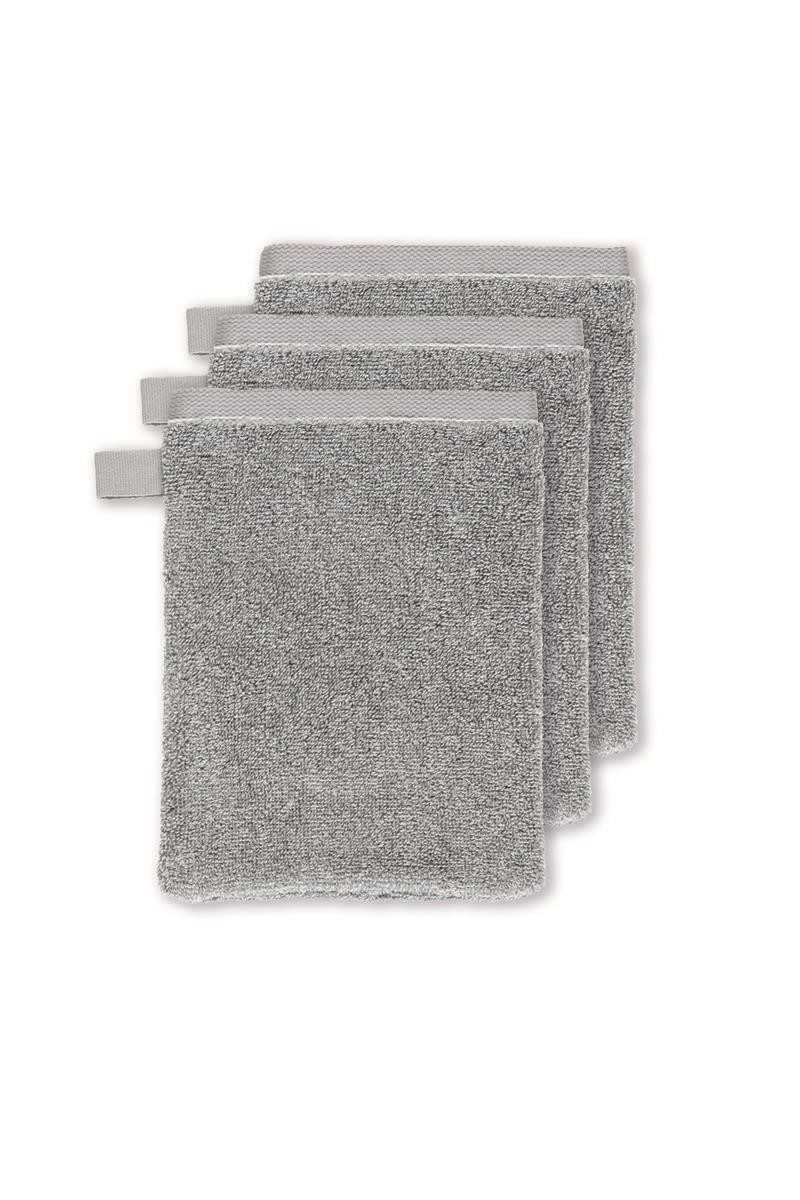 vtwonen Waschlappen Waschlappen Groove Anthracite 16x22 Set a 3 Stk grau, Frottier (3-St), Waschlappen Waschhandschuh
