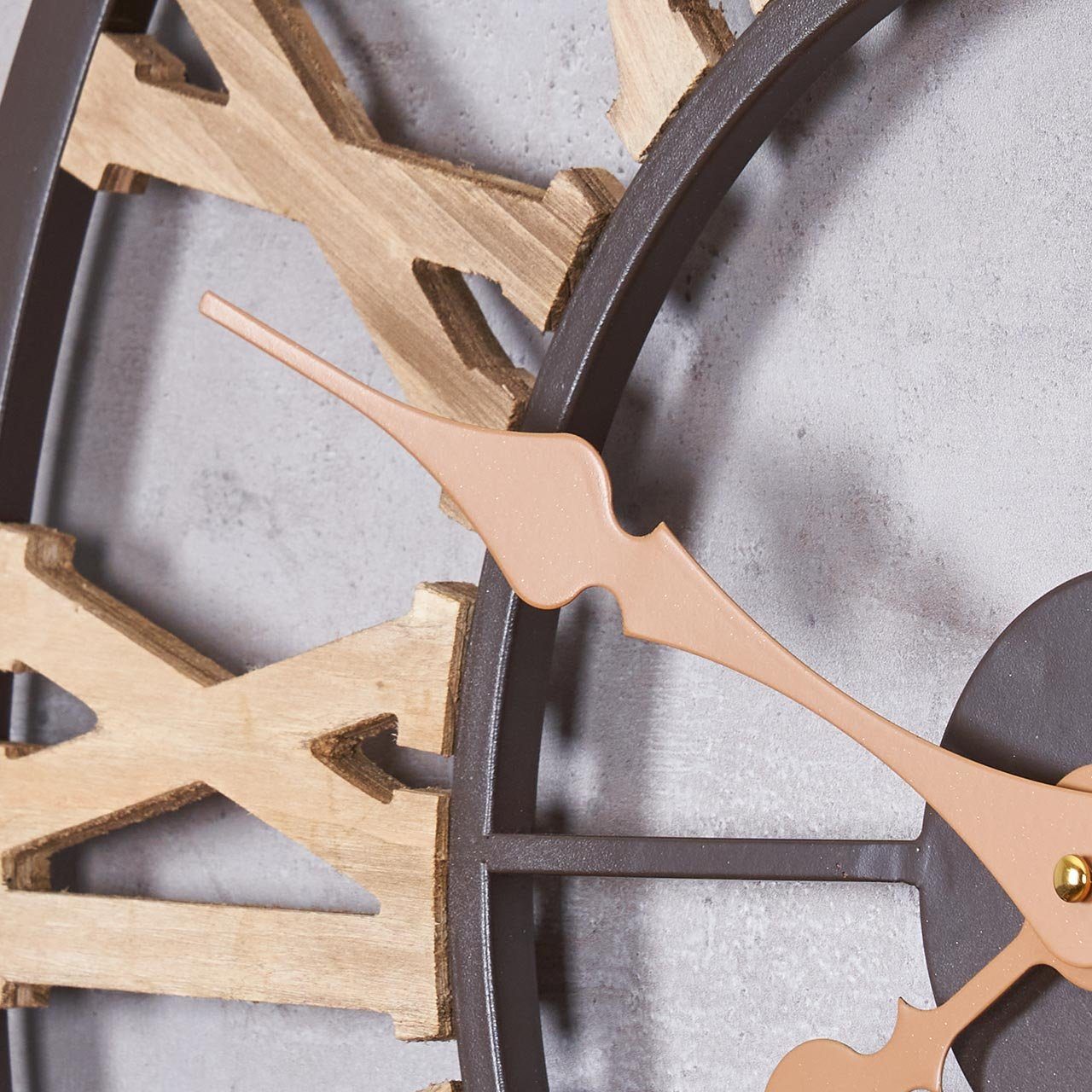 Küchenuhr 60cm Wanddeko Uhr (XXL Braun Levandeo® Holz Wanduhr Dekoration) Wanduhr