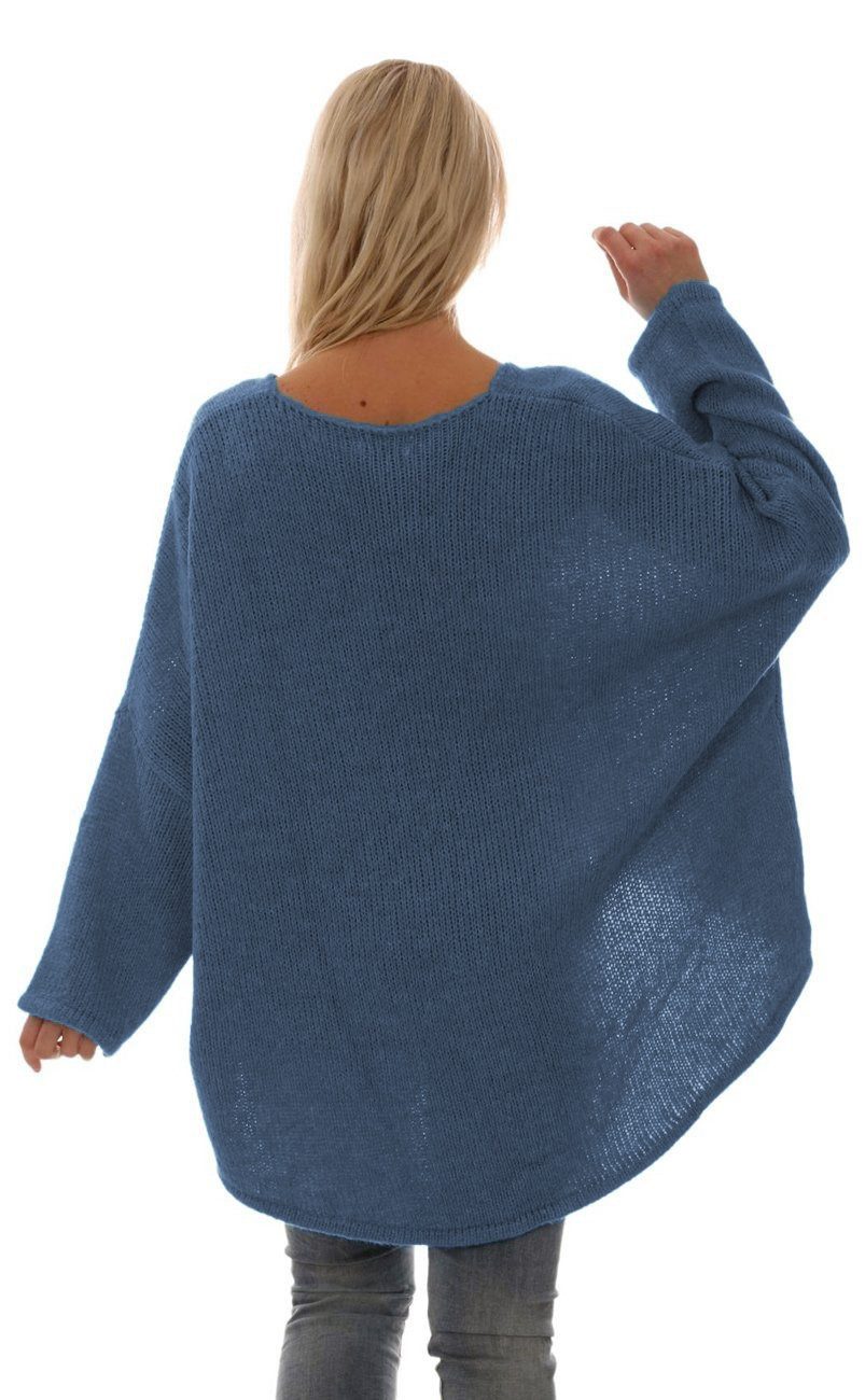 Charis Moda Strickpullover V-​Ausschnitt im Oversized Look vorne kurz hinte günstig online kaufen