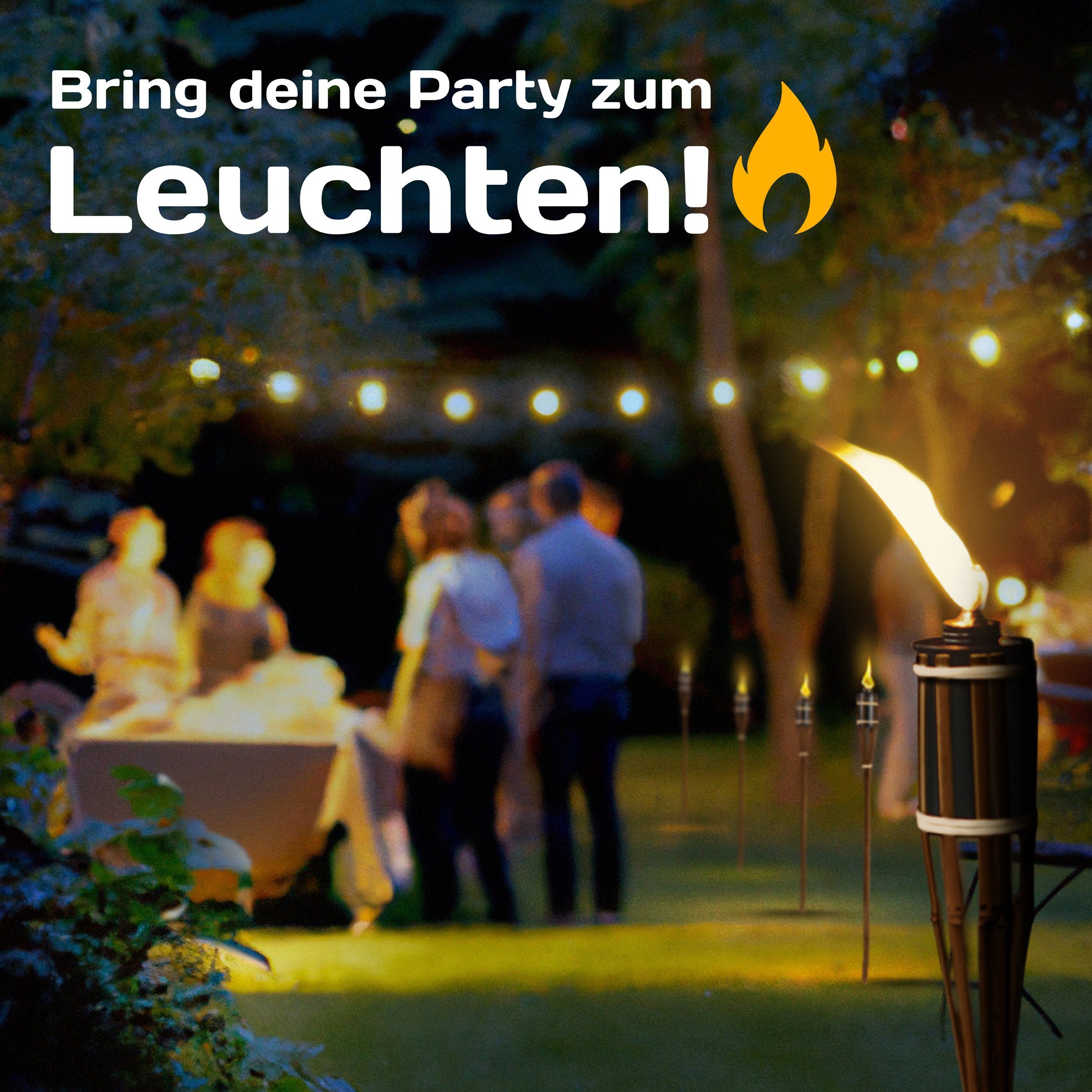 Praknu Gartenfackel 10er - Set aus Bambus 90 cm - lange Brenndauer - Braun günstig online kaufen