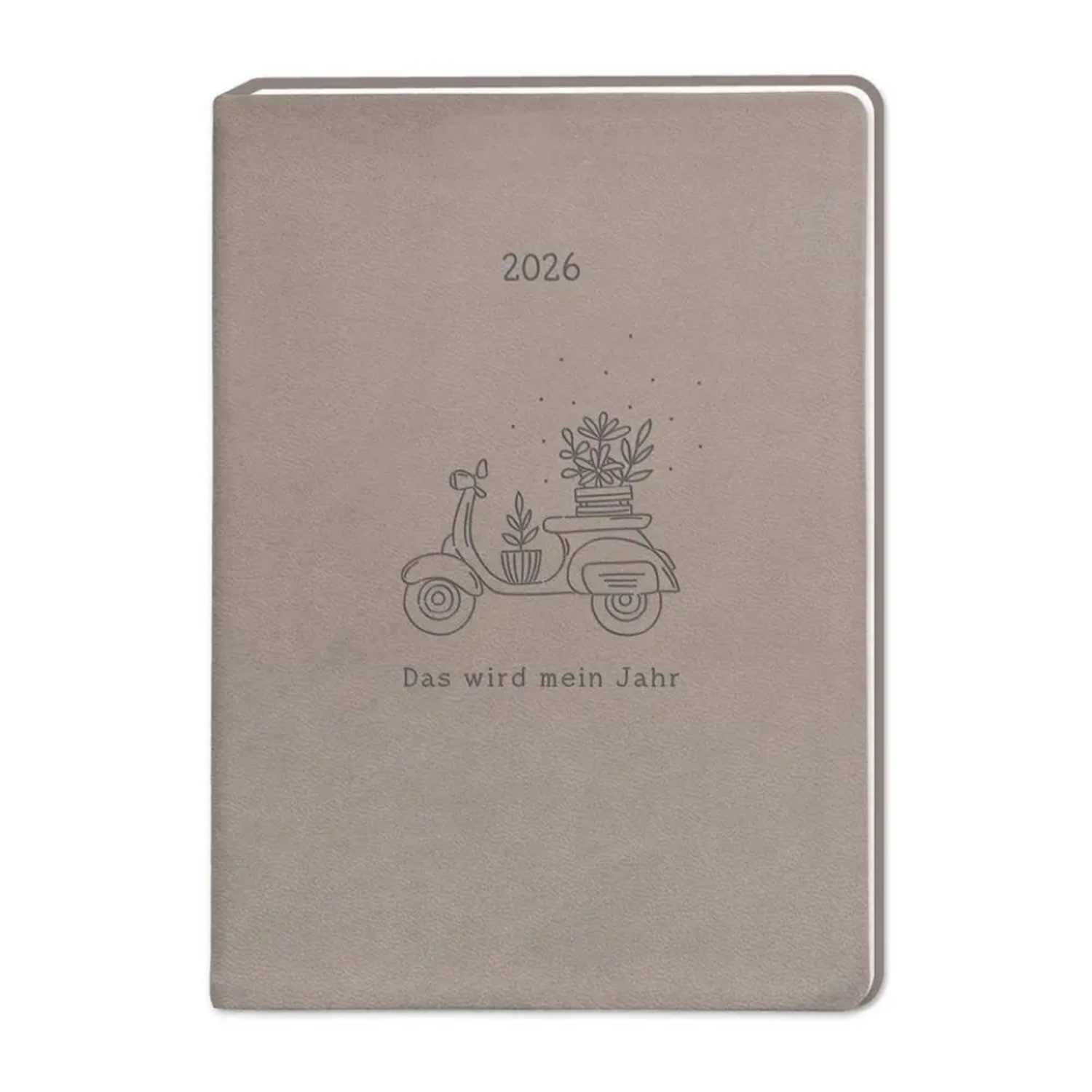 Grafik Werkstatt Taschenkalender Terminplaner Lederlook 2026 Taupe