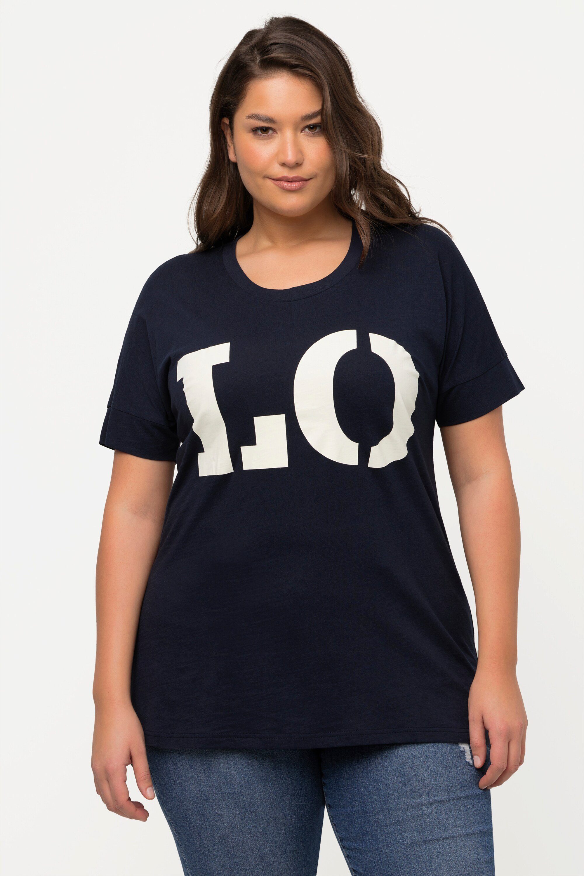 LOVE Oversized Ulla marine T-Shirt Rundhals Halbarm Popken Rundhalsshirt