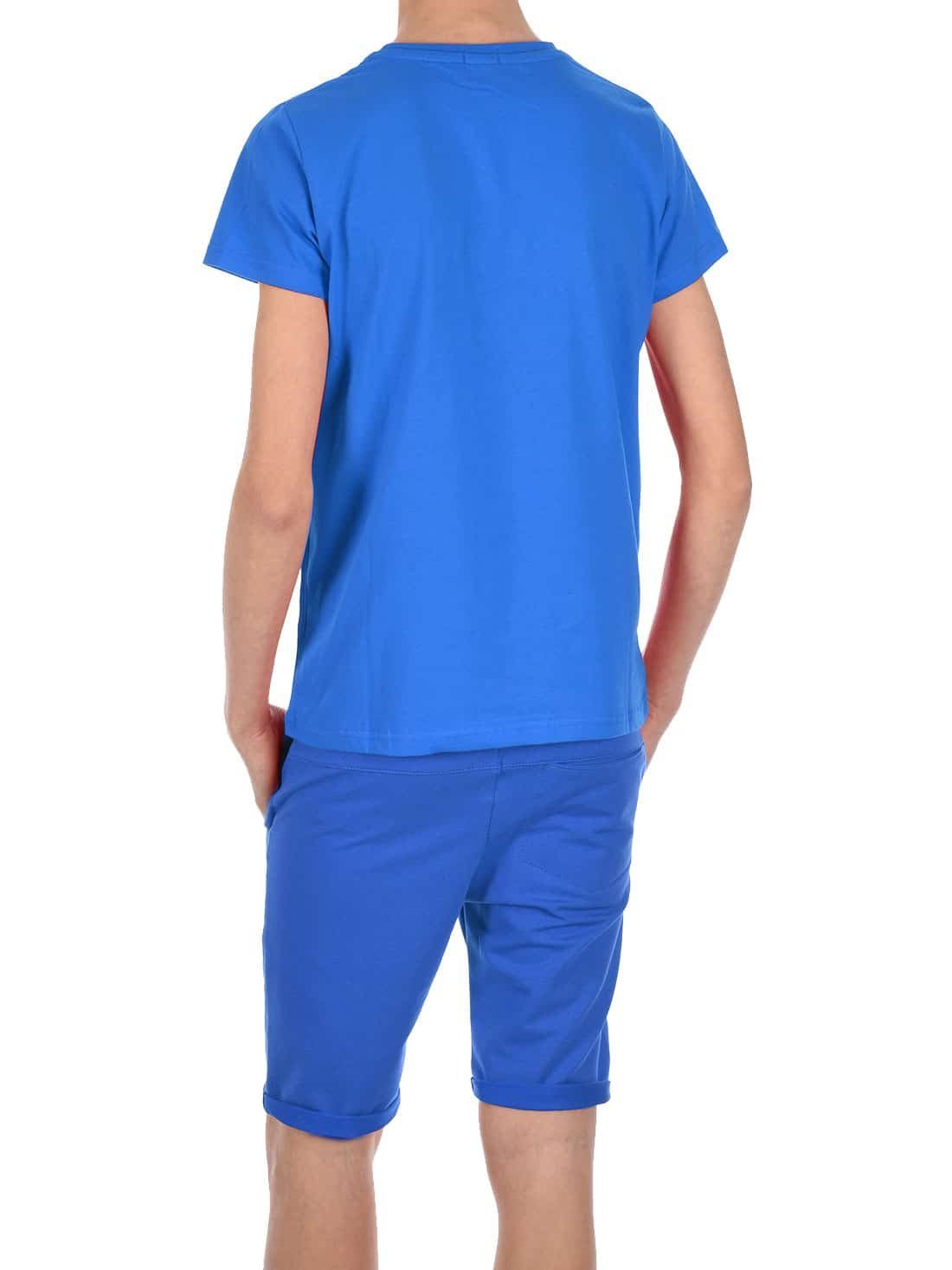 BEZLIT T-Shirt & Blau mit (1-tlg) Set T-Shirt / elastischem Shorts Jungen Bund Shorts Blau