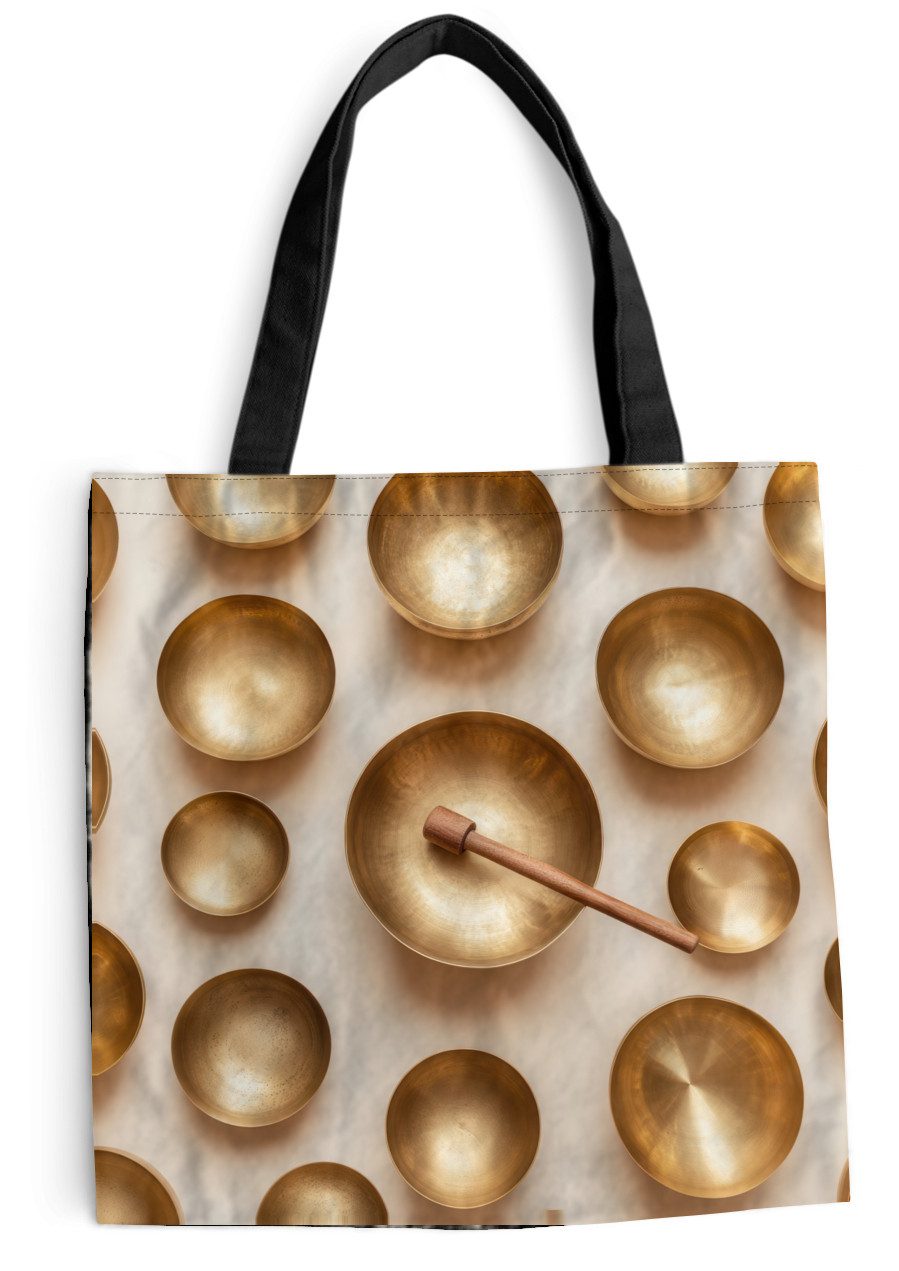 MuchoWow Shopper Symmetrisch - Gold - Bronze - Balance, Handtasche, Damen und Herren, Schultertasche, Umhängetasche, Tote Bag