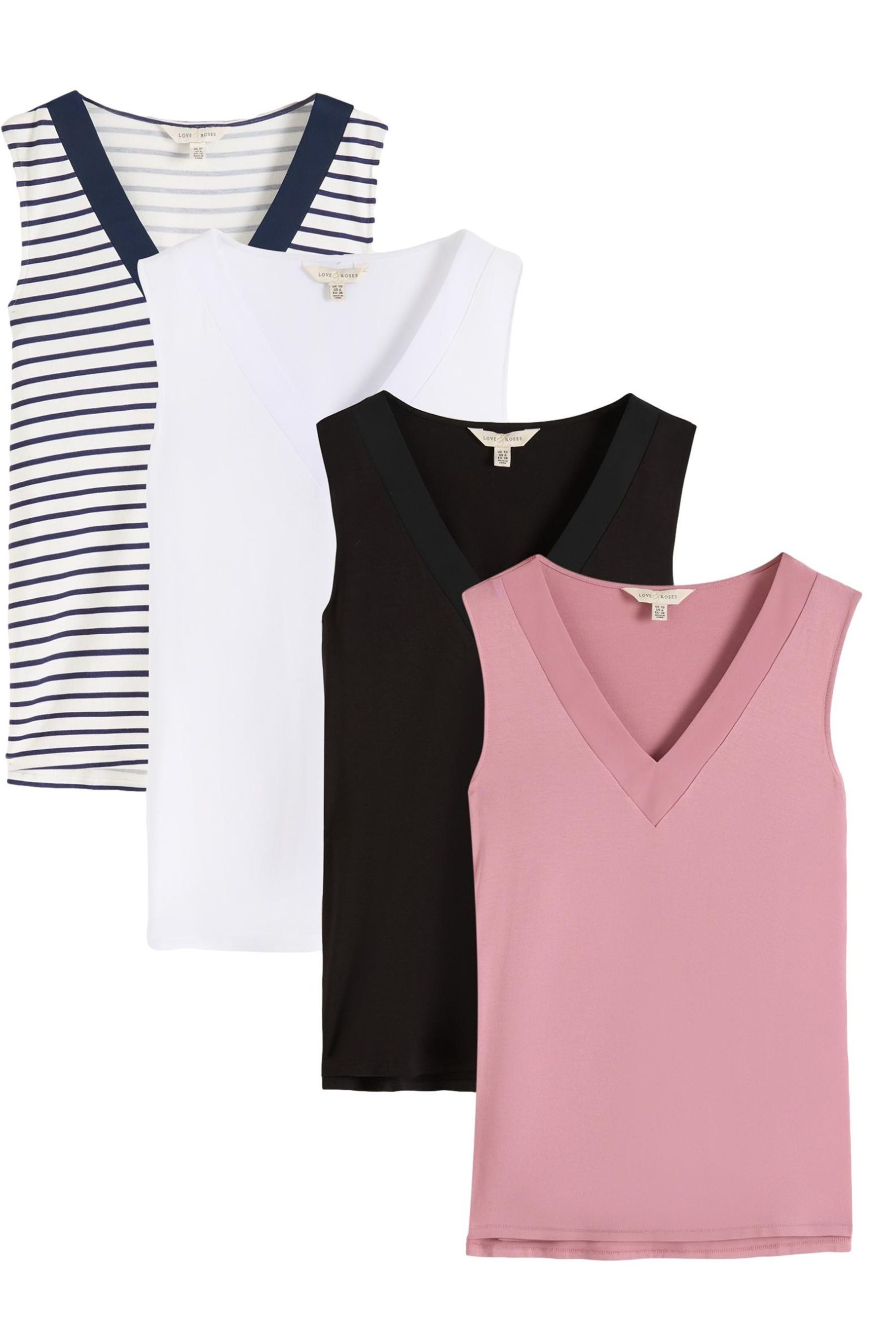 Trägertop Love & Roses Trägertops mit Chiffon, Multipack