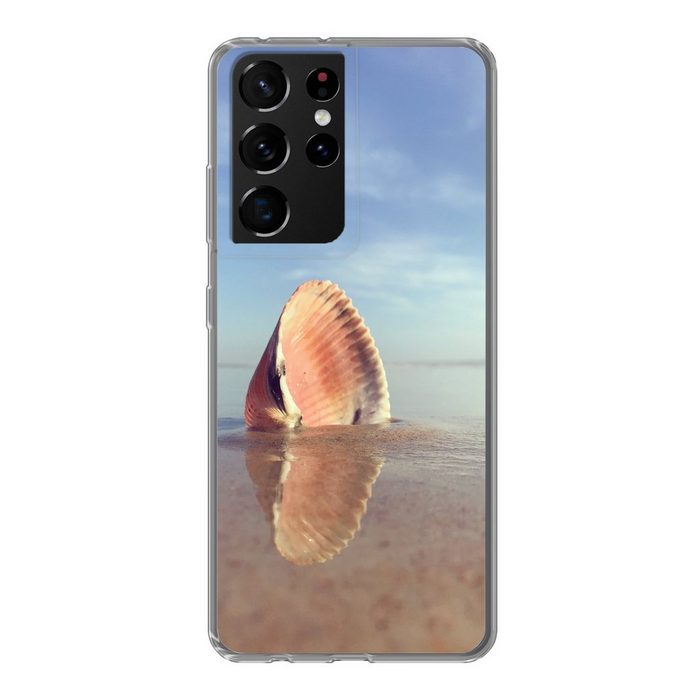 MuchoWow Handyhülle Muschel - Strand - Meer Phone Case Handyhülle Samsung Galaxy S21 Ultra Silikon Schutzhülle