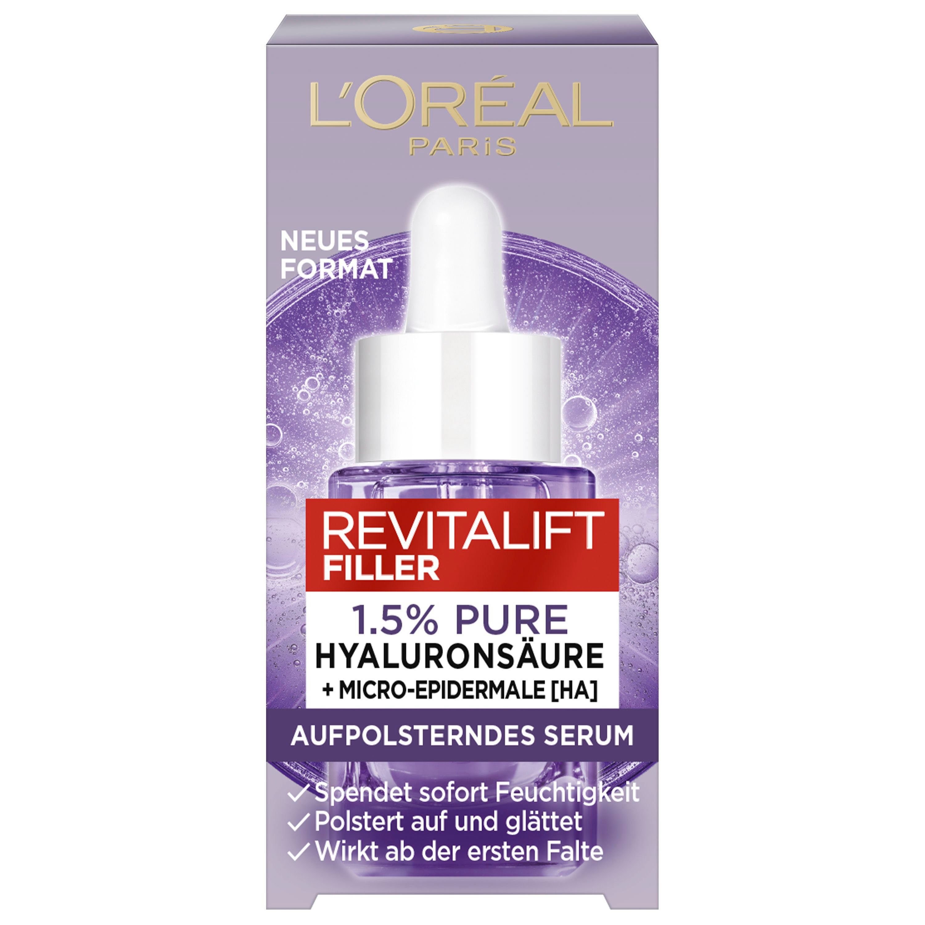 L'ORÉAL Filler Gesichtsserum PARIS L'Oréal Hyaluron Serum, mit Revitalift Anti-Falten Paris