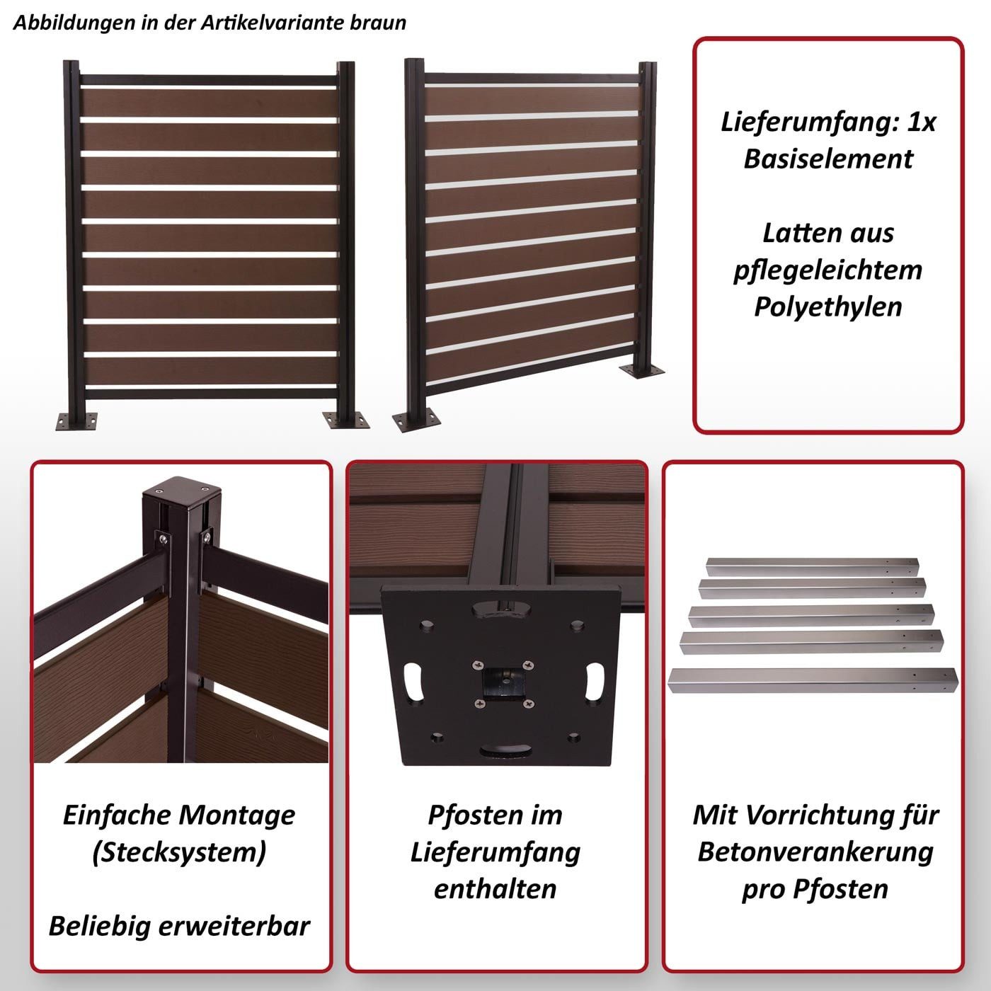 MCW Mülltonnenbox MCW-K57 (1 St), Beliebig erweiterbar, Einfache Montage (Stecksystem)