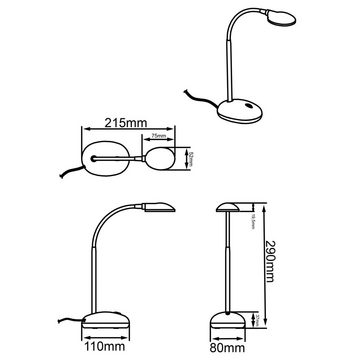 Brilliant Tischleuchte Timmi, Kaltweiß, Lampe Timmi LED Tischleuchte schwarz 1x 2W LED integriert, (100lm, 6