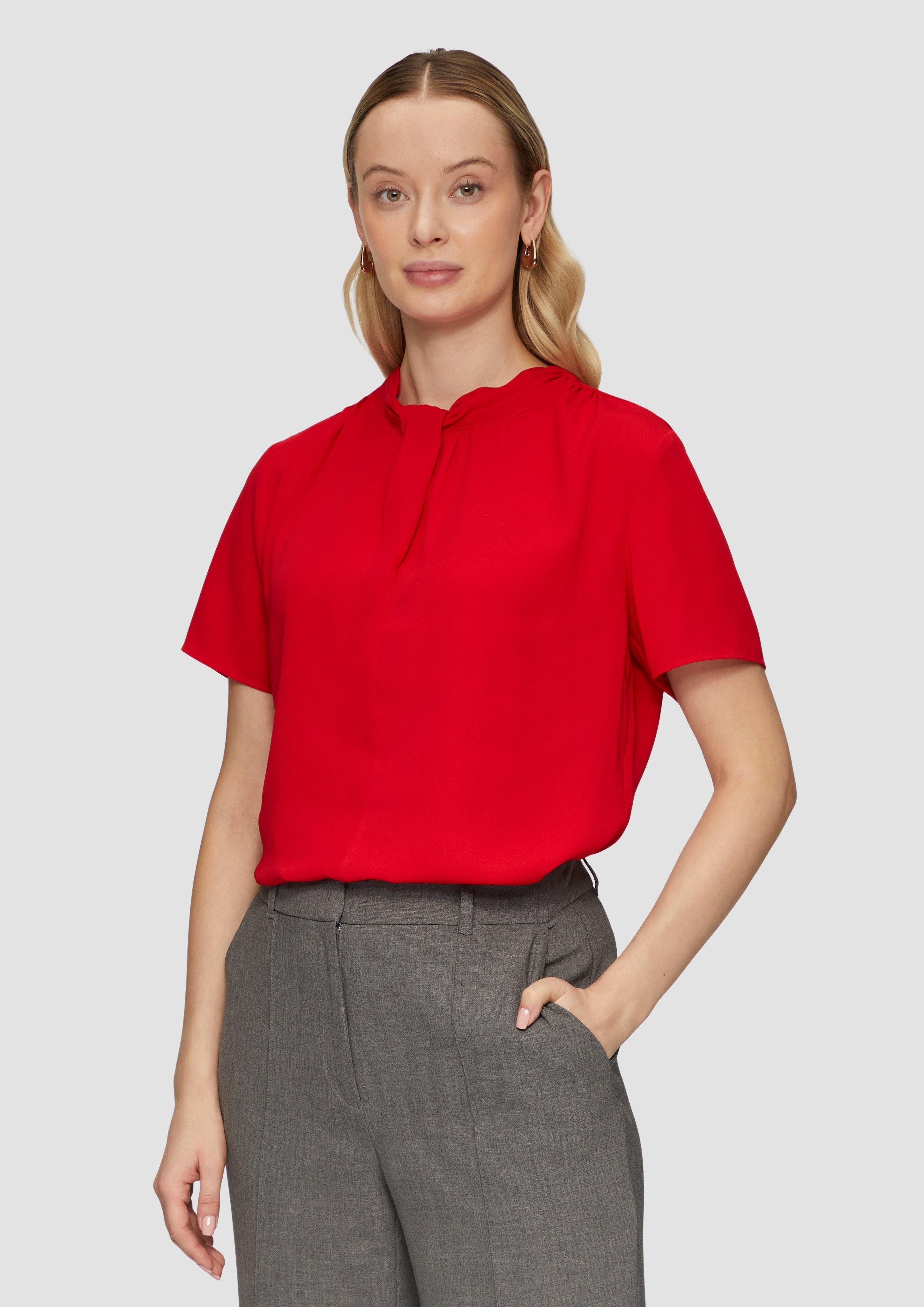 s.Oliver BLACK LABEL Kurzarmbluse Crêpebluse mit günstig online kaufen