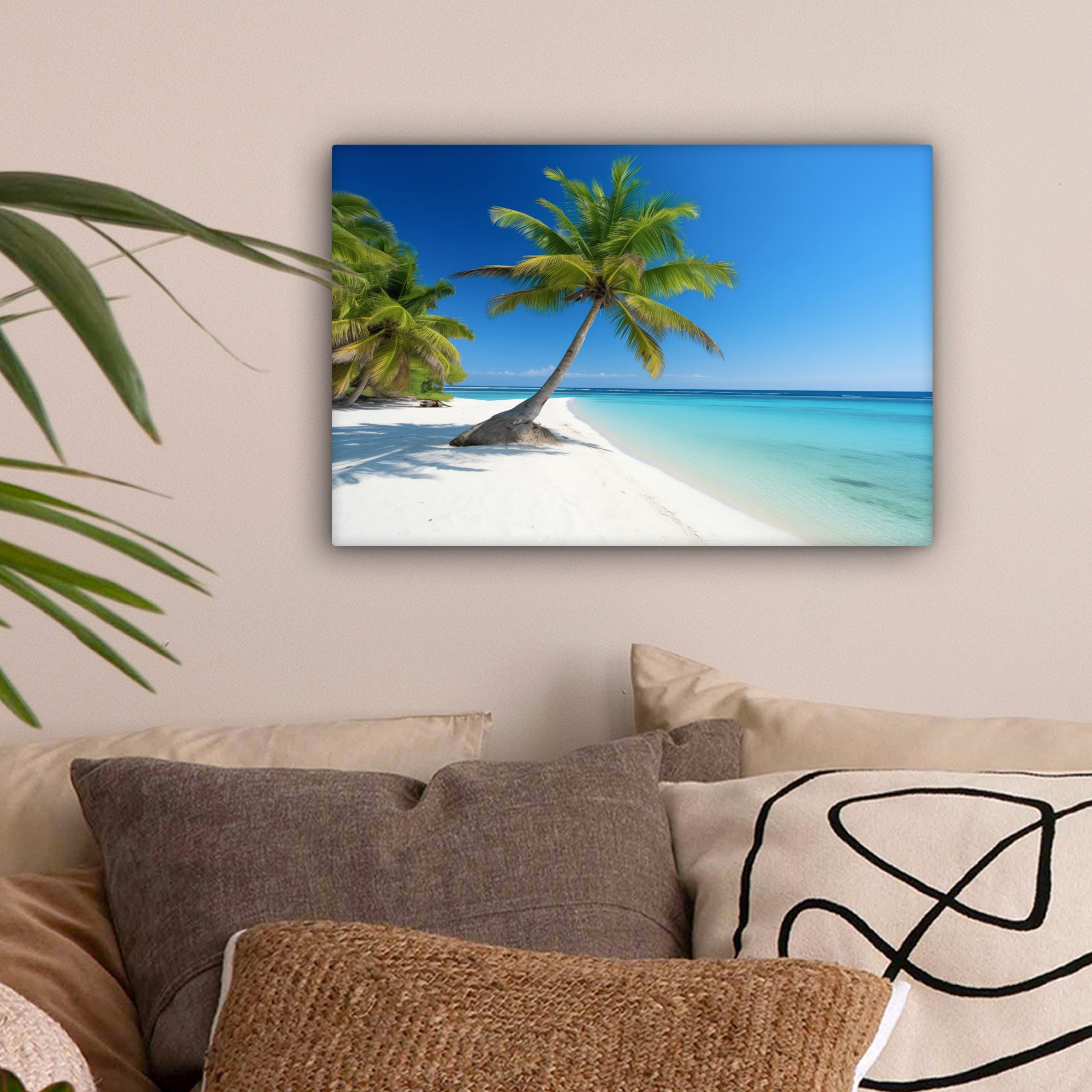 OneMillionCanvasses® Leinwandbild Strand - Palme - günstig online kaufen