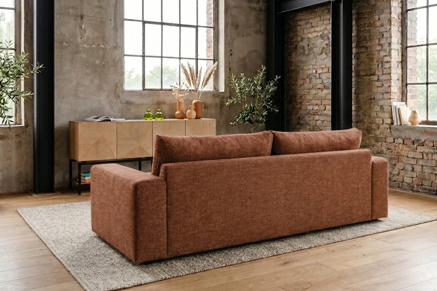 KAWOLA 3-Sitzer AMINA Stoff Couch - Gemütlichkeit - Wohnzimmer Sofa - 3 Sitzer, Modernes Sofa für Drei, hochwertiger Bezug, toller Sitzkomfort – Bild 5 von 5
