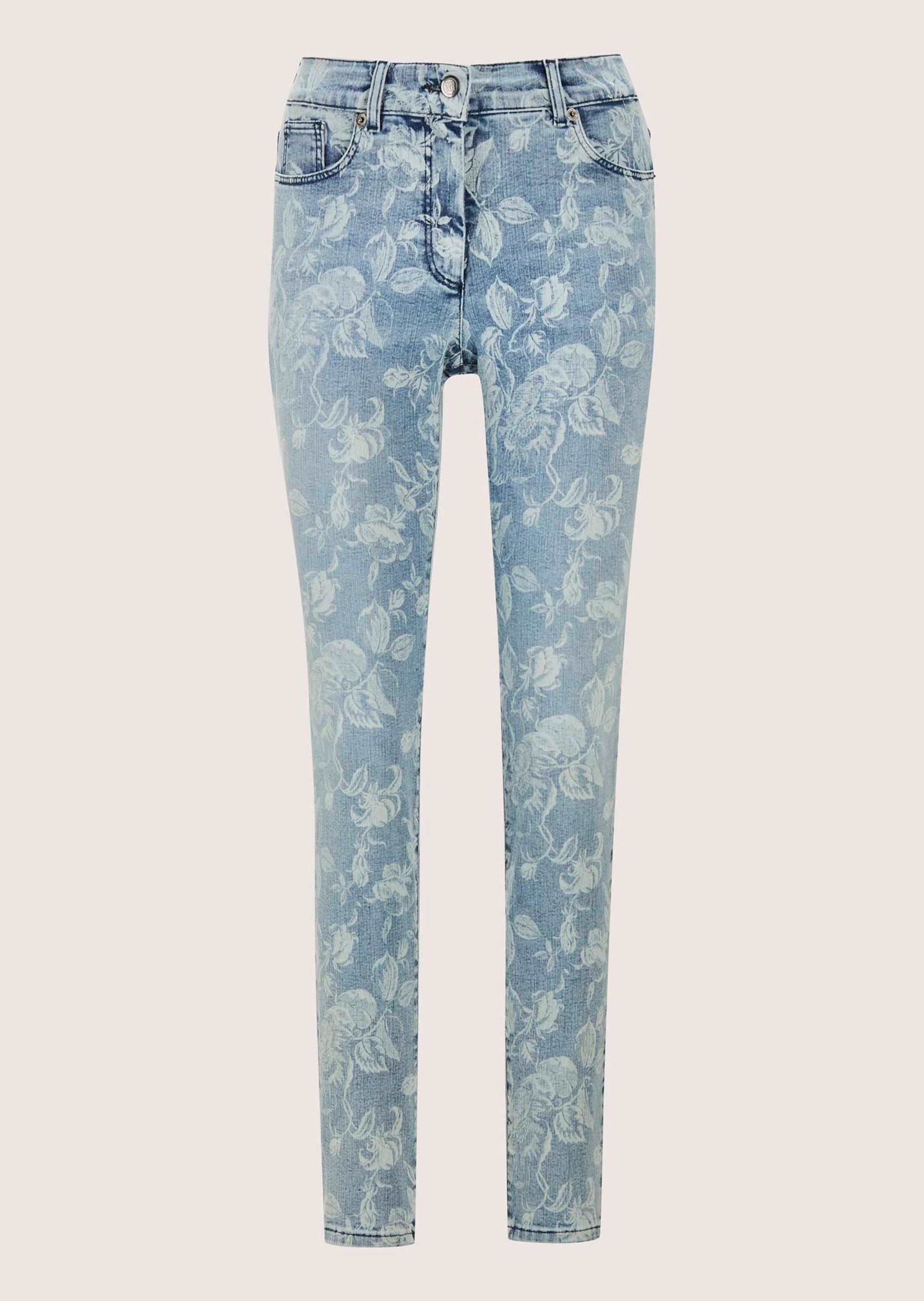 Gerade Jeans Schlanke Five-Pocket mit Unikat-Print