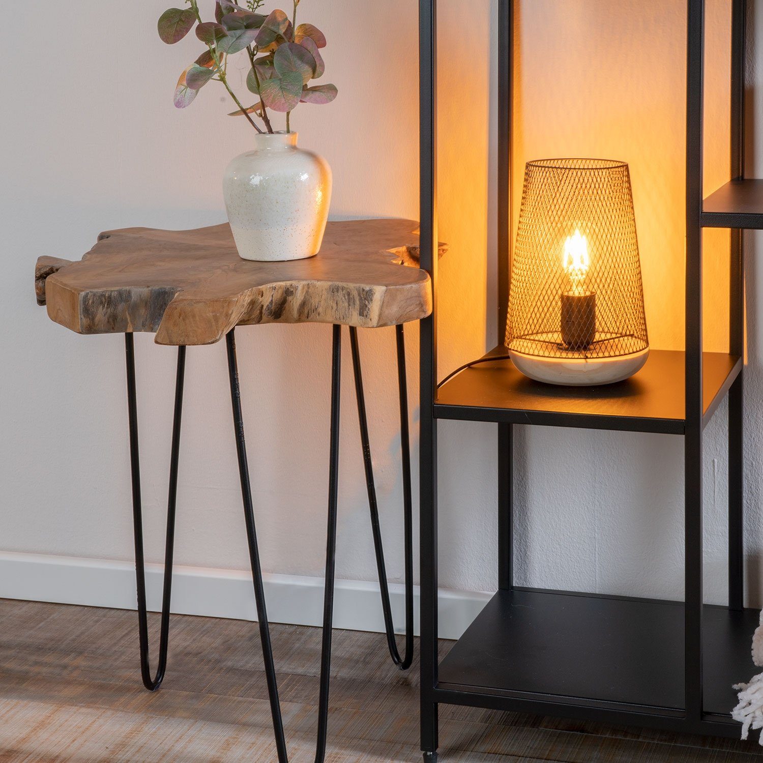 Tischleuchte LUCINA, Höhe 23 cm, mit schwarzem Metallschirm, ohne Leuchtmit günstig online kaufen