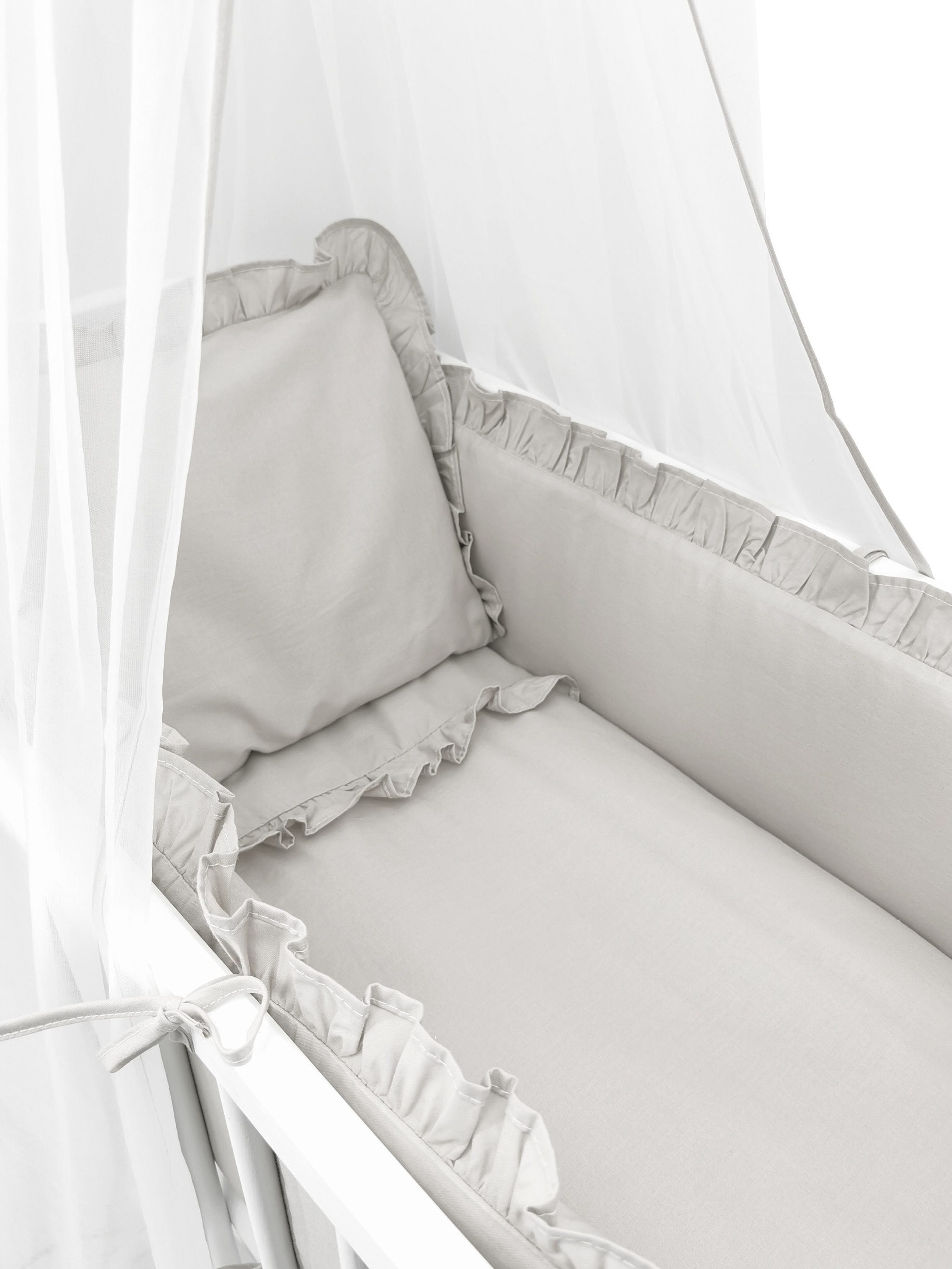 Baby-Delux Babybettwäsche Baby Wiegenset Royal Rüsche, Textilien, 6 teilig, Wiegenset 6-tlg. für Babywiege 90x40 (ohne Wiege) verschiedene Designs