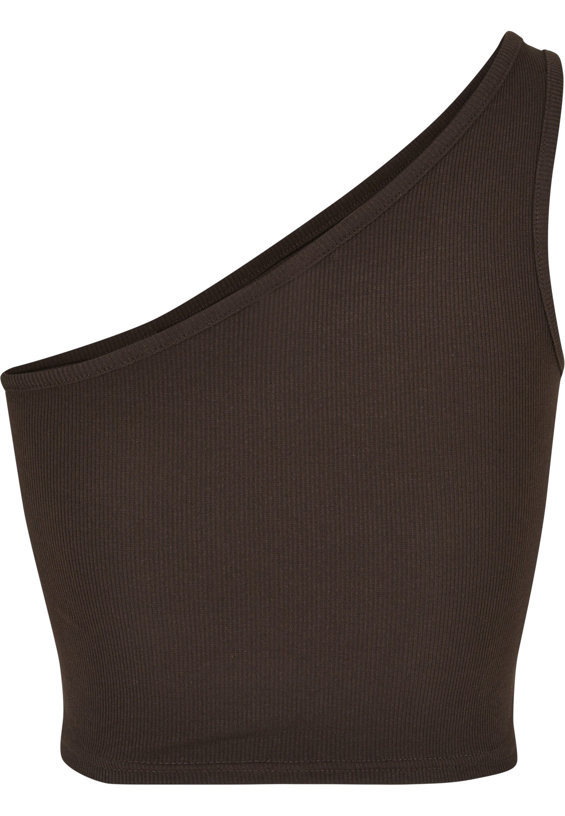 URBAN CLASSICS Yoga & Relax Shirt Urban Classics Damen Ladies Cropped Asymmetric Top (1-tlg)