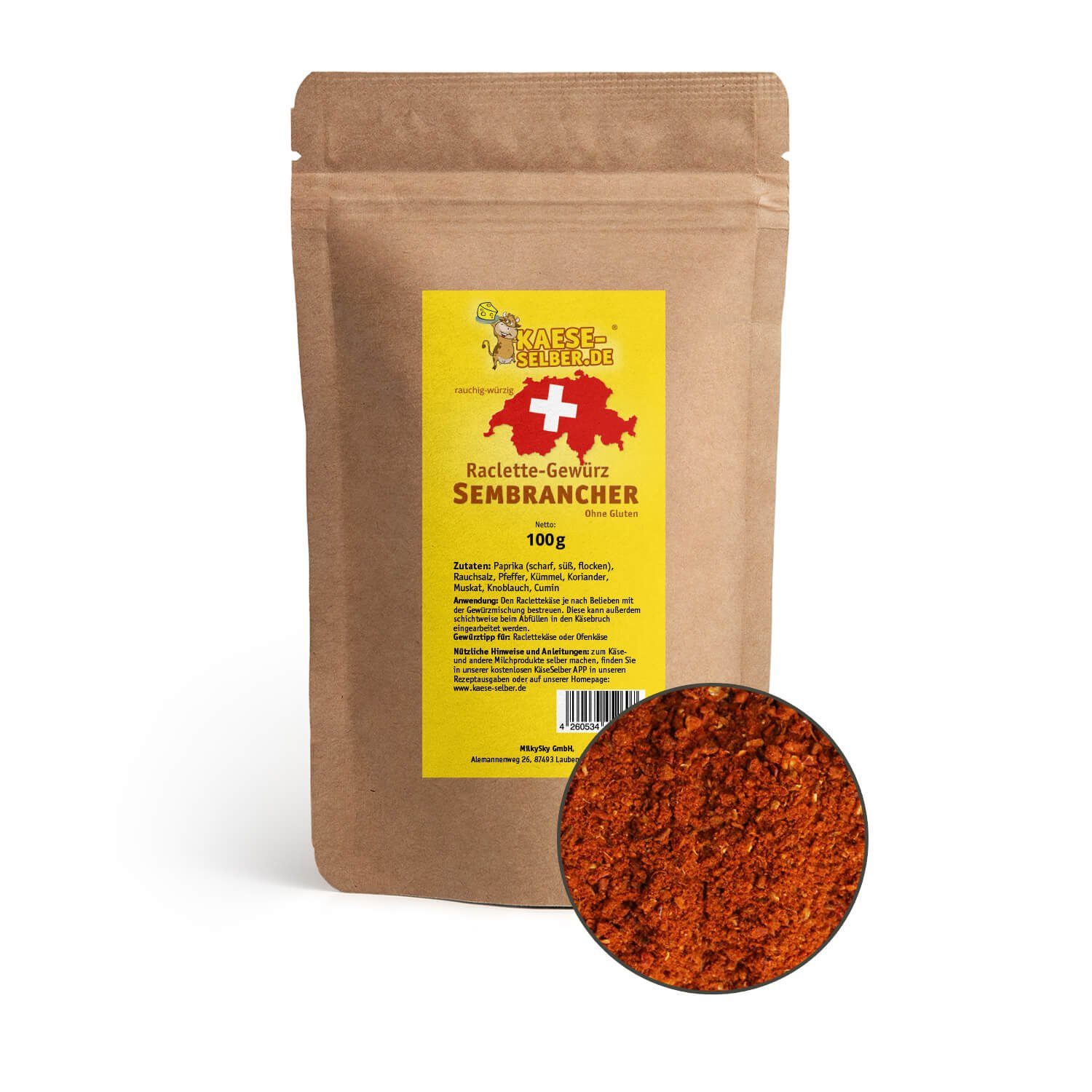 Back-Set kaese-selber.de Raclettegewürz Sembrancher 100 g