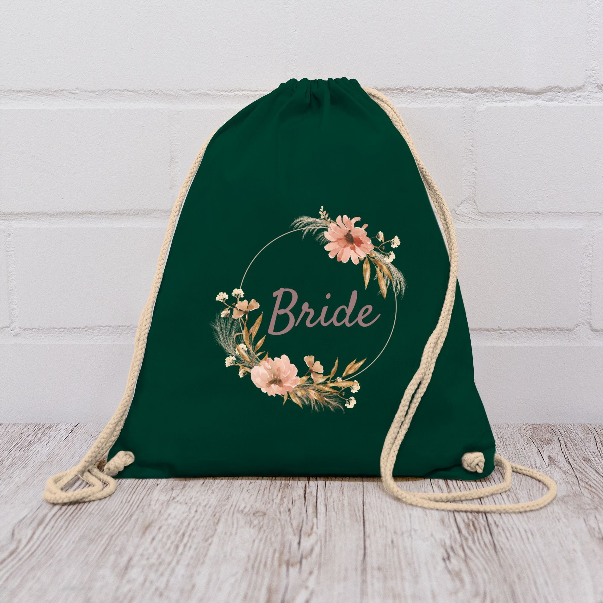 Shirtracer Turnbeutel Bride Braut Boho, JGA Junggesellenabschied Frauen