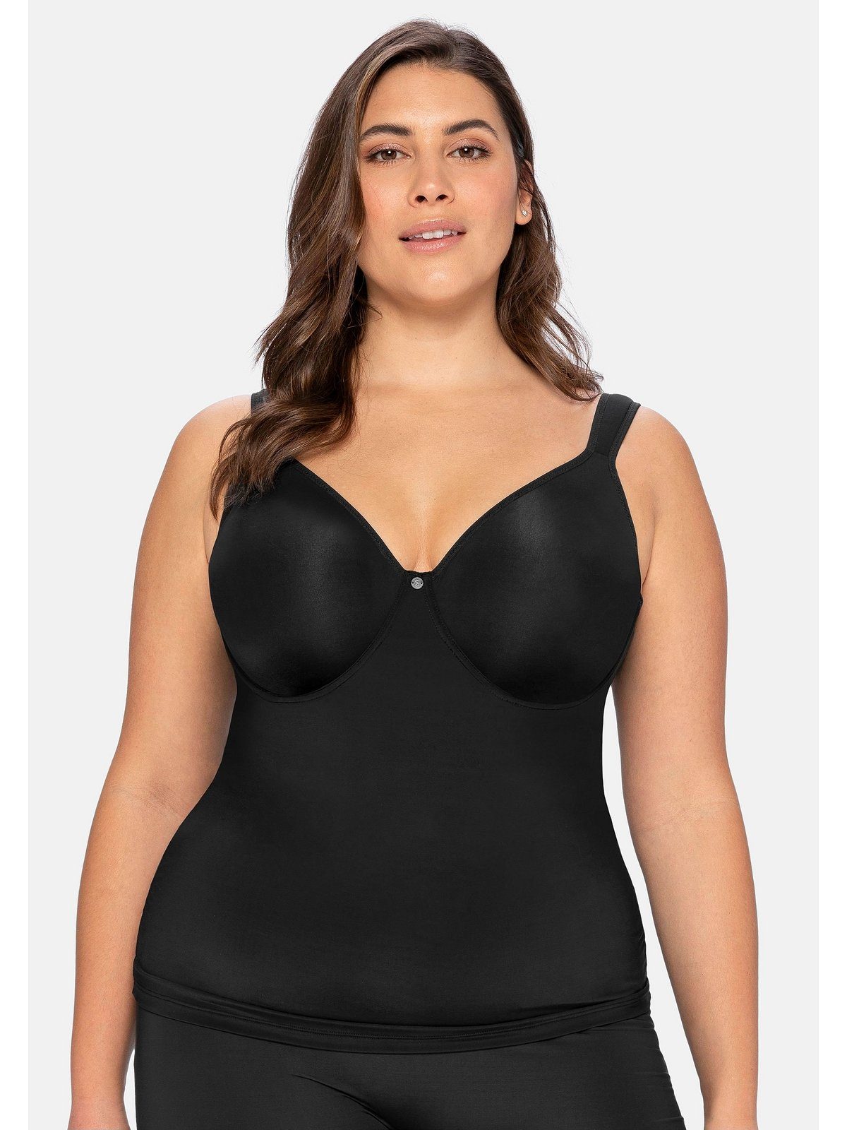 Sheego BH-Hemd Große Größen aus Microfaser, mit integriertem Bügel-BH