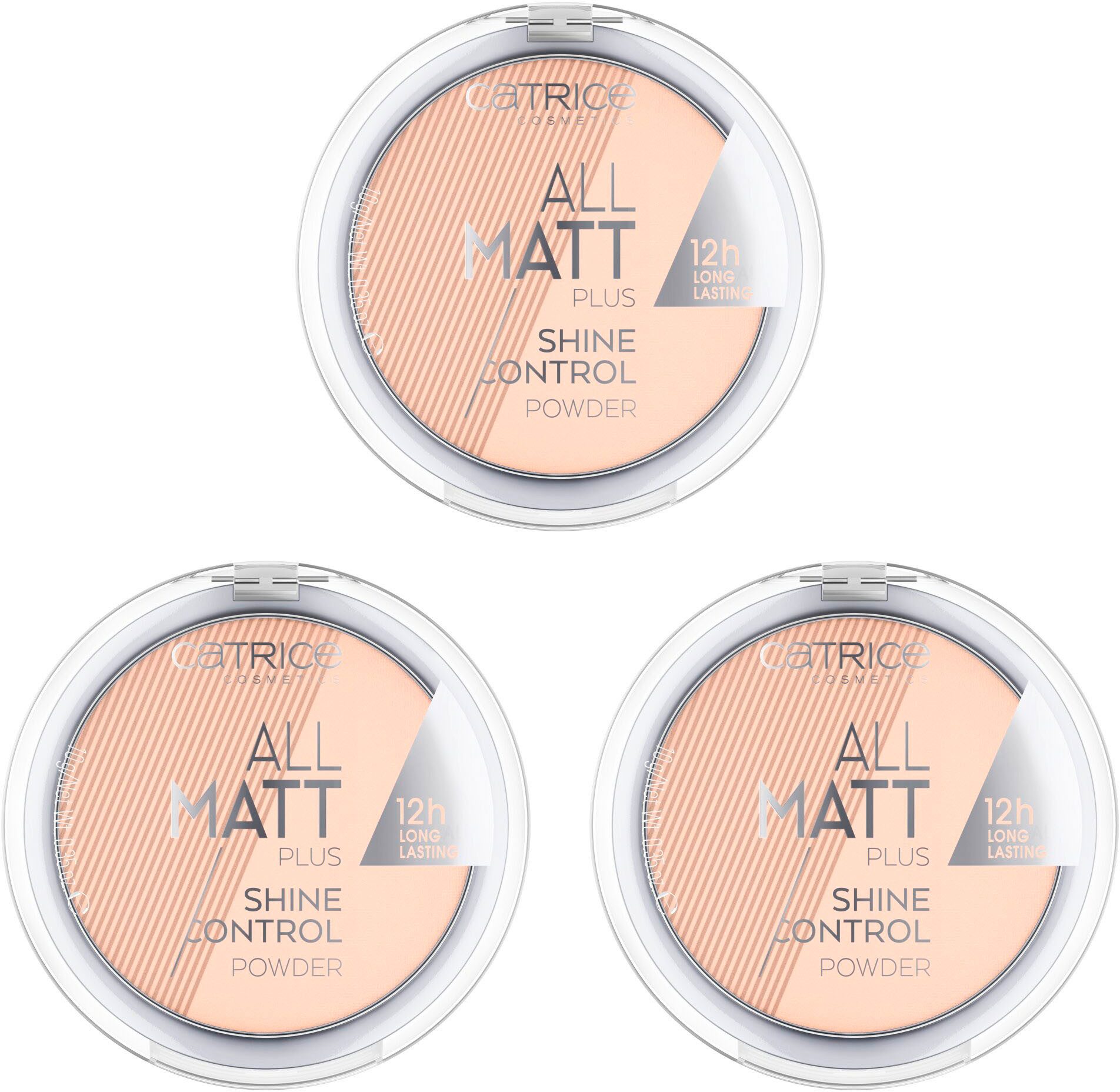 Catrice Puder All Matt Plus Shine Control Powder, 3-tlg., mit ölfreier Textur
