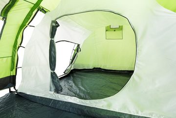 CampFeuer Tunnelzelt Zelt Super+ für 4 Personen, Grün, Tunnelzelt 3000 mm Wassersäule, Personen: 4