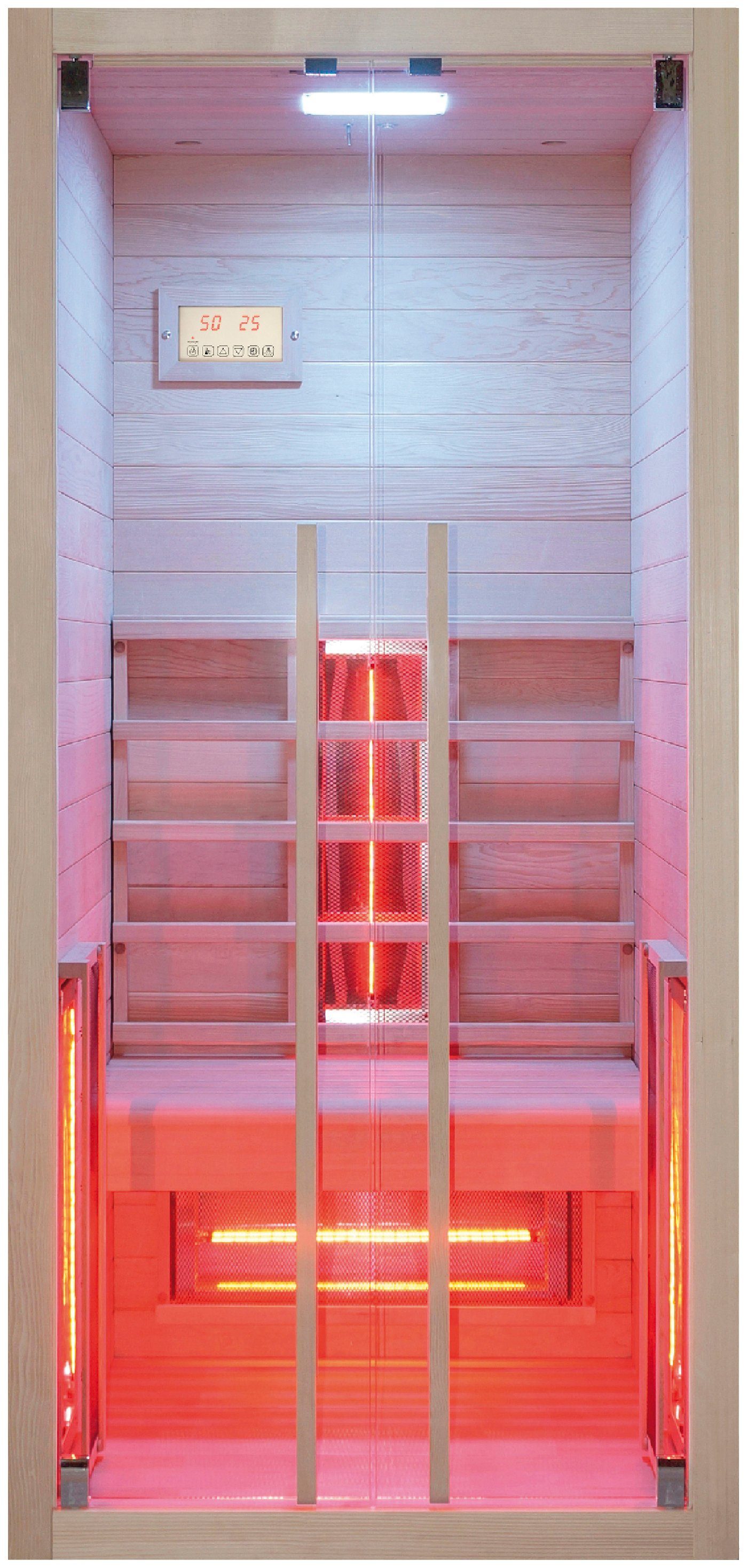 RORO Sauna & Spa Infrarotkabine ABN F101, BxTxH: 90 x 90,4 x 190 cm, 45 mm, Fronteinstieg, inkl Fußboden und Steuergerät