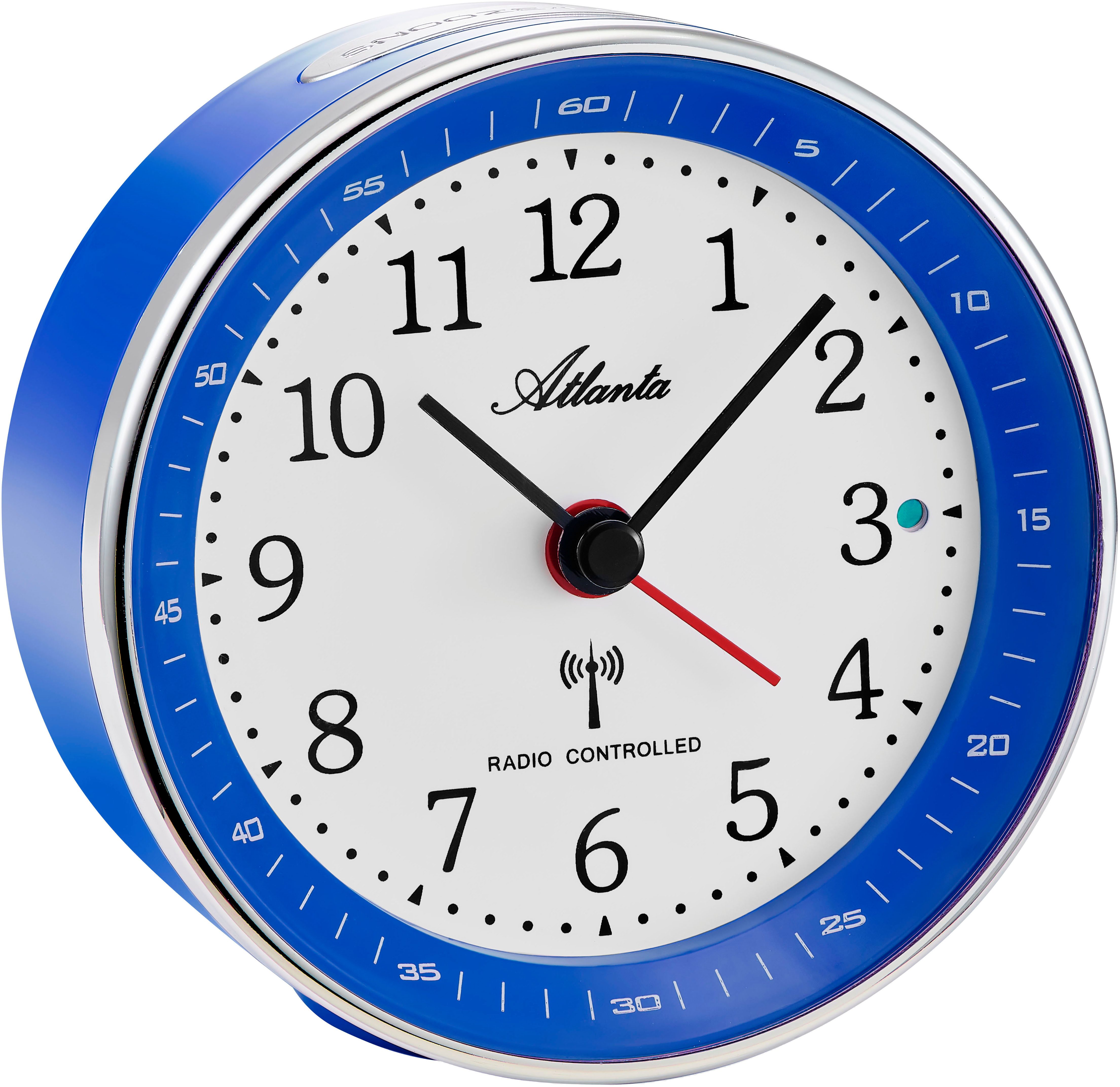 Atlanta Funkwecker ideal für Reisen, Geschenkidee, Beleuchtung, Weckwiederholung, analog