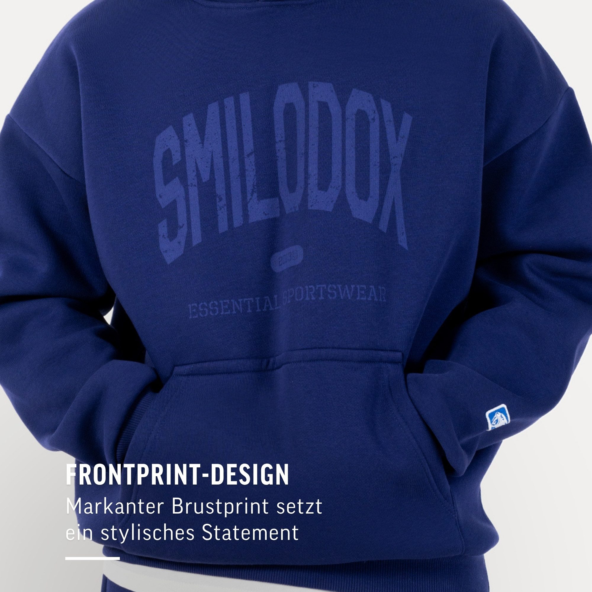 Hoodie Oswin, Oversized Pullover Herren, Sweater mit Frontprint und Kapuze