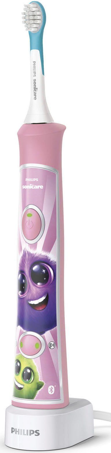 Philips Sonicare Elektrische Kinderzahnbürste Zahnputz-App HX6352/42, mit interaktiver St., Aufsteckbürsten: 2