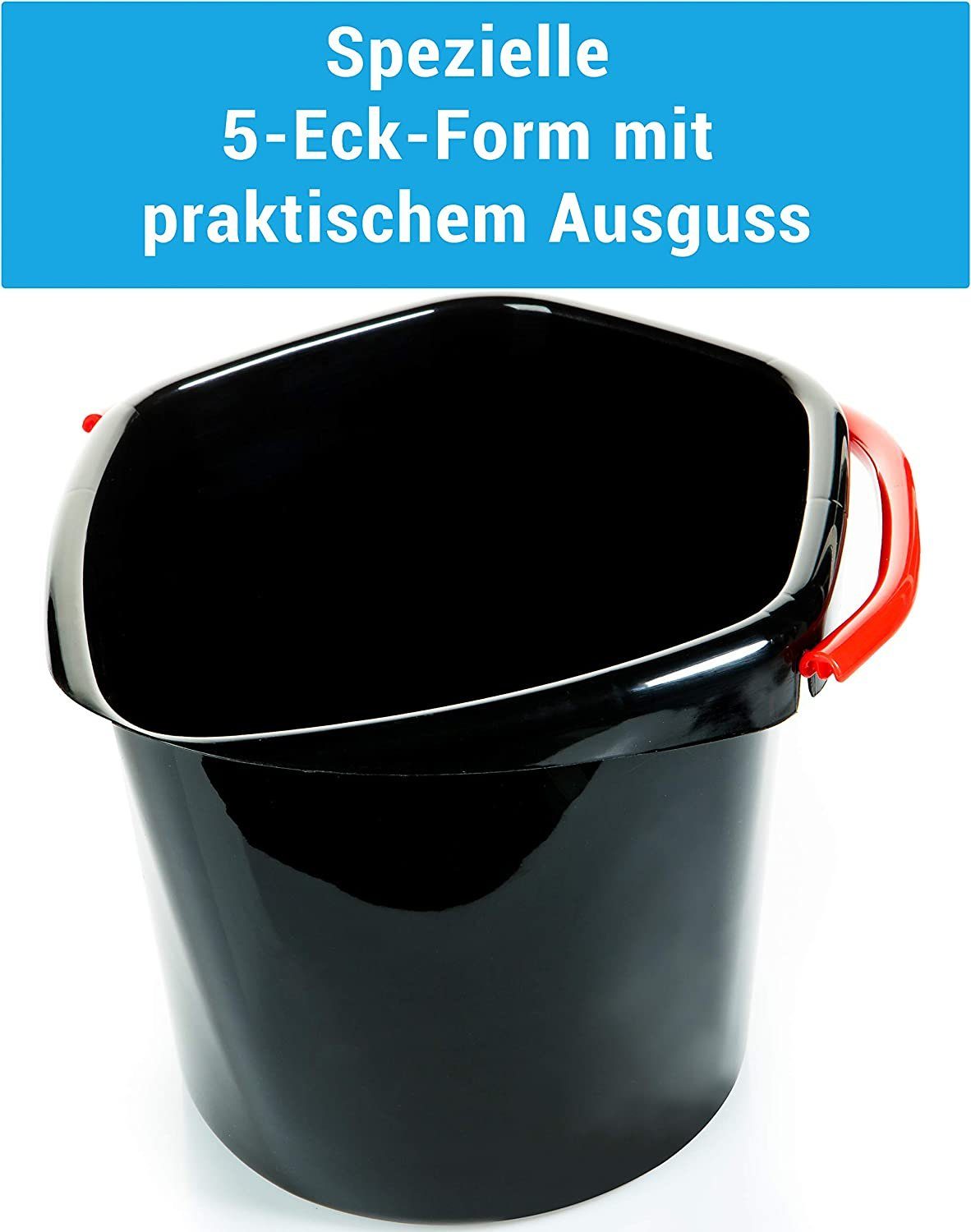 3-tlg., der Putzeimer Kunststoff Haushaltseimer Putzeimer hergestellt in aus (Spar Recycling Eimer 10 Liter), ECO, Set, EU Centi