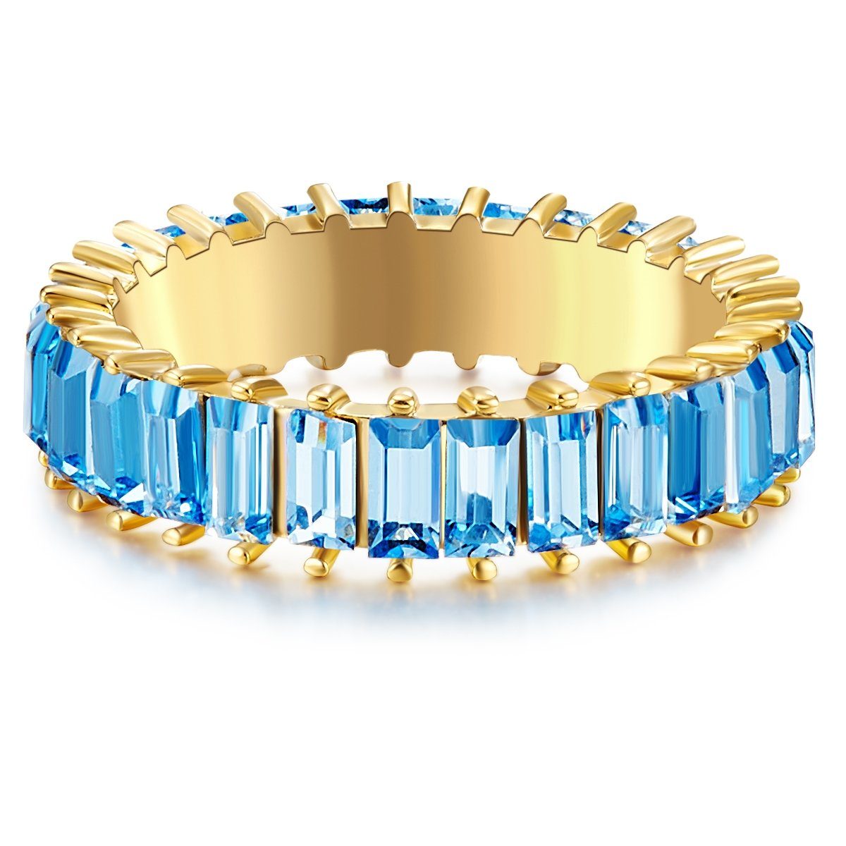 gelbgold, Ring Yokoamii blau gelbgold Fingerring Kristall