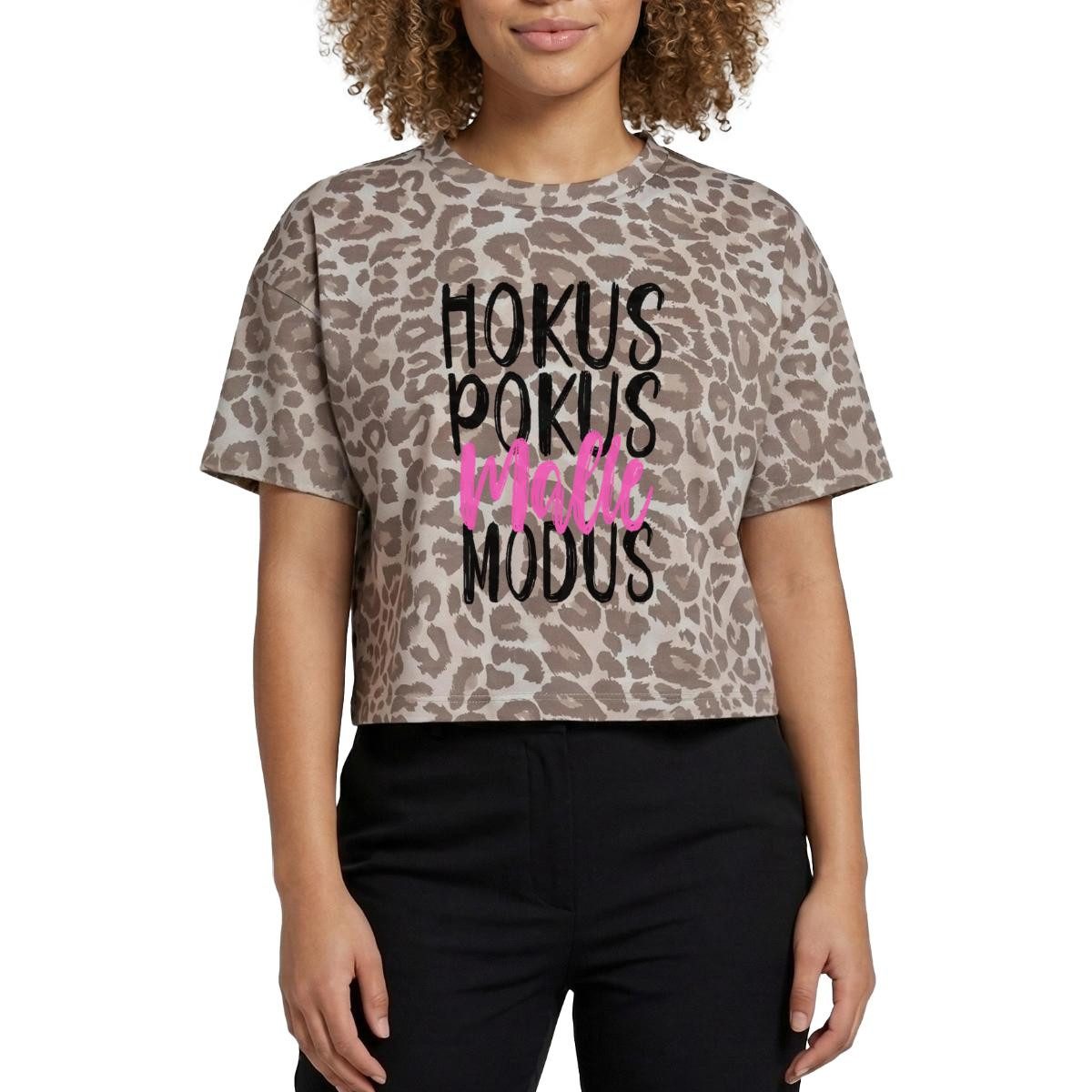 Spreadshirt T-Shirt Hokus Pokus Malle Modus Mallorca Party Boxy Leo Shirt Damen (1-tlg)