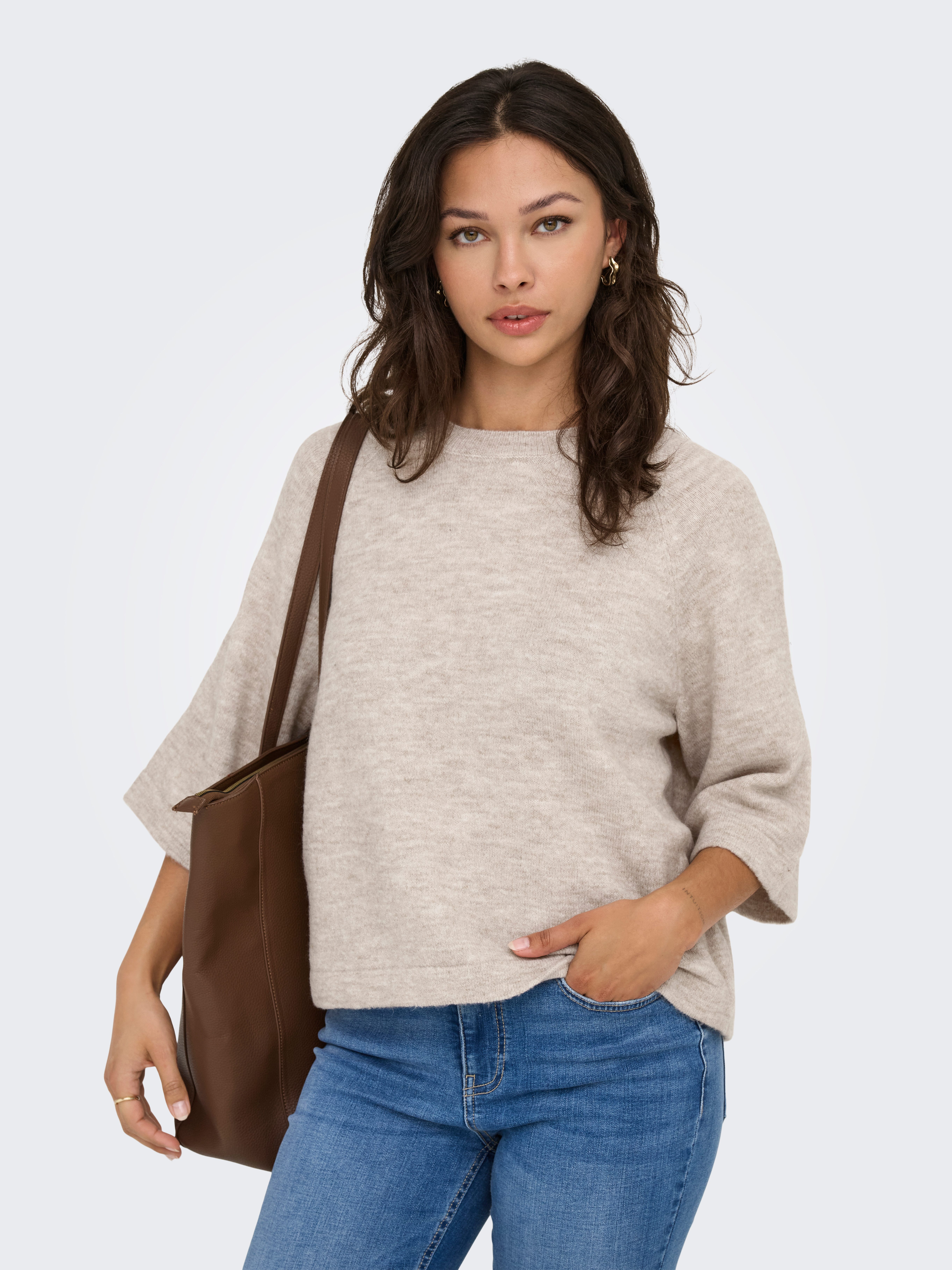 ONLY Strickpullover ONLSIMONI 3/4 PULLOVER KNT NOOS mit Fledermaus-Ärmeln günstig online kaufen